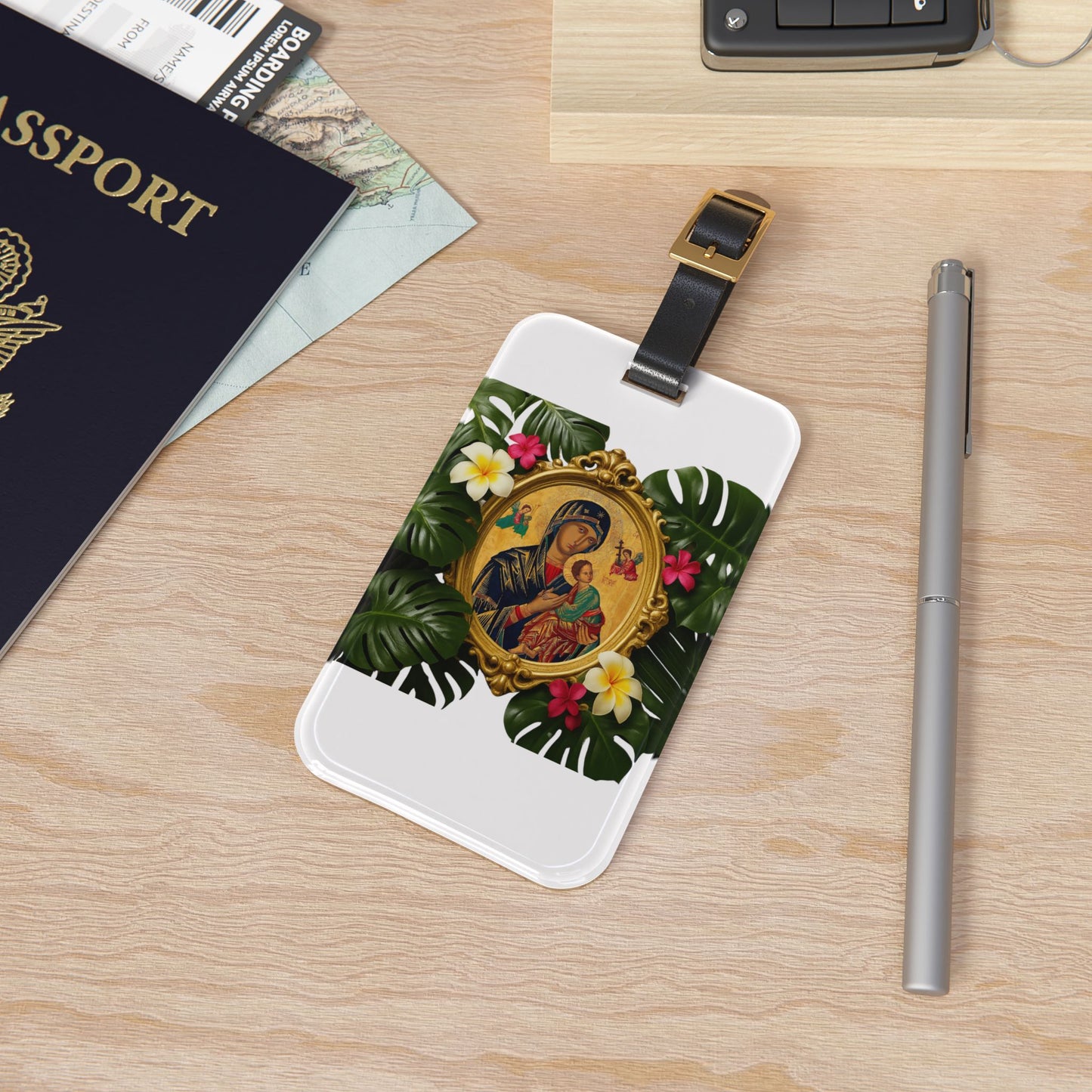 Luggage Tag - Our Lady of Perpetual Help, White