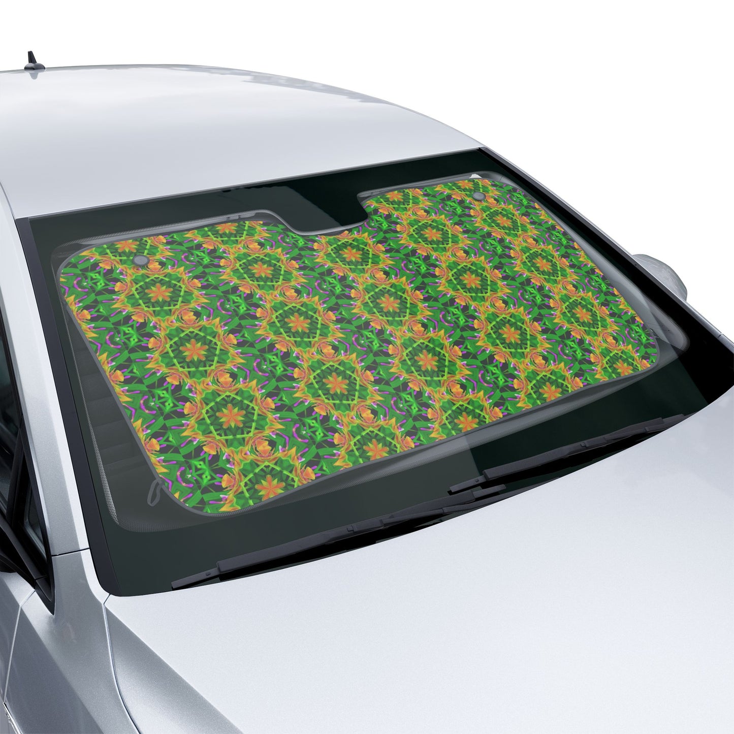 Tropical Car Sun Shades / Real Orchid Kaleidoscope Art