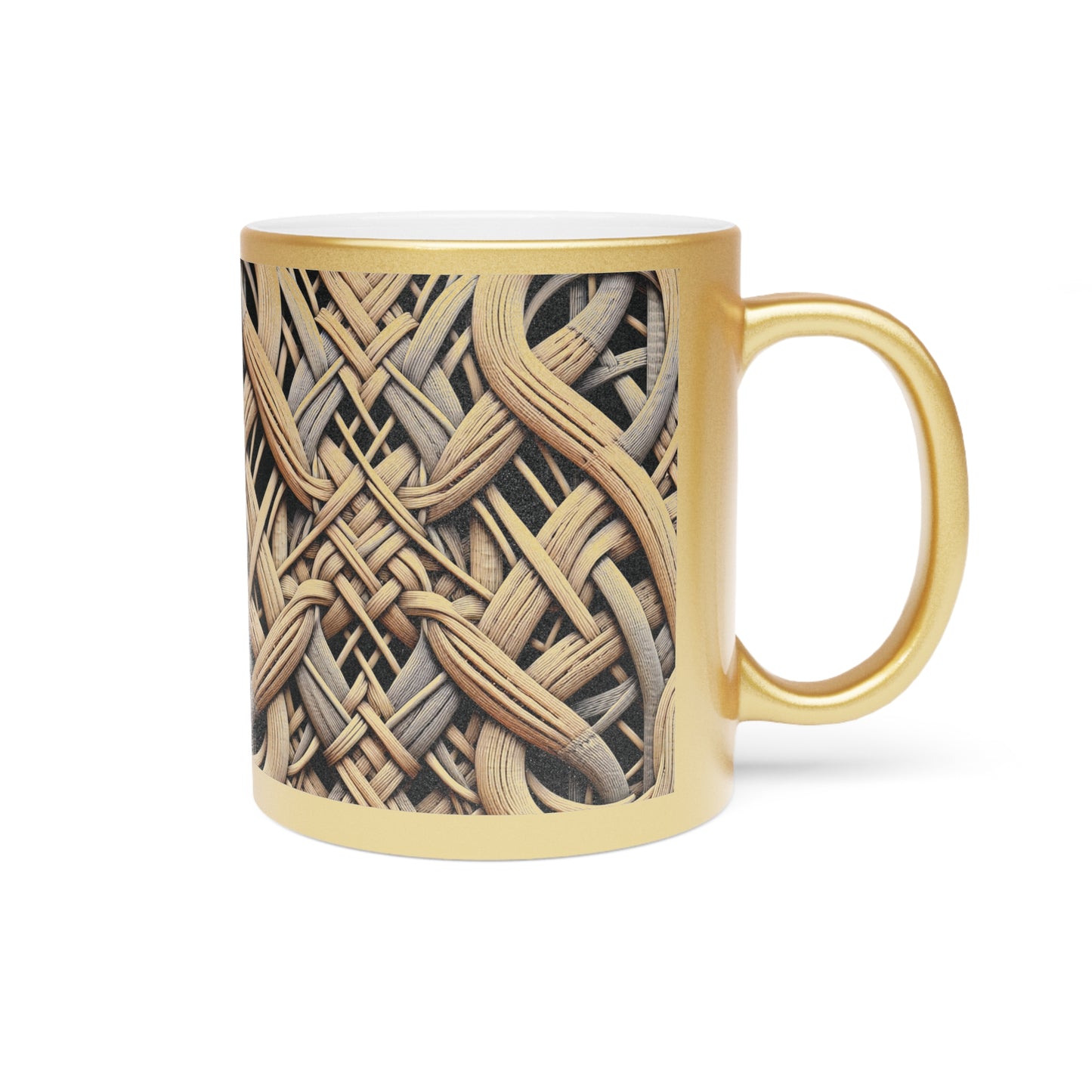 Tropical Metallic Mug, Gold or Silver - Beach Wicker
