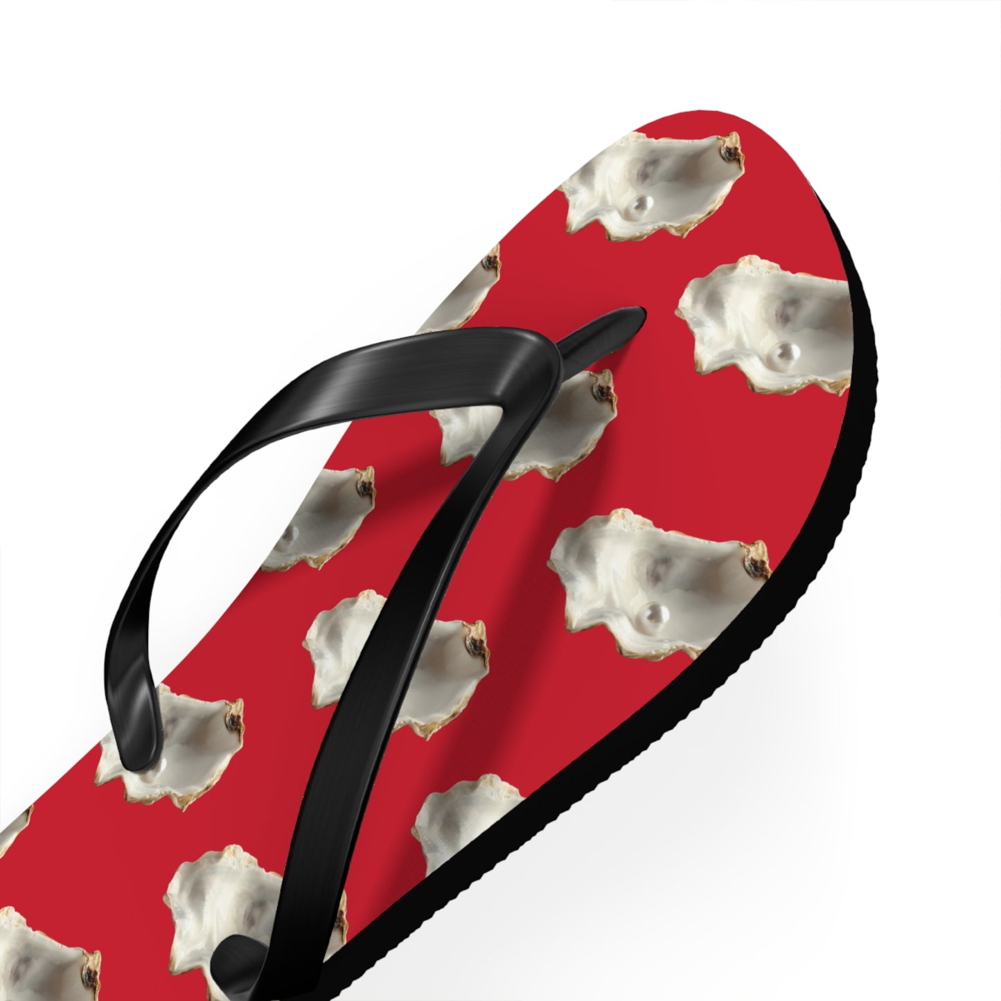 Flip Flops - White Pearl Oyster, dark red