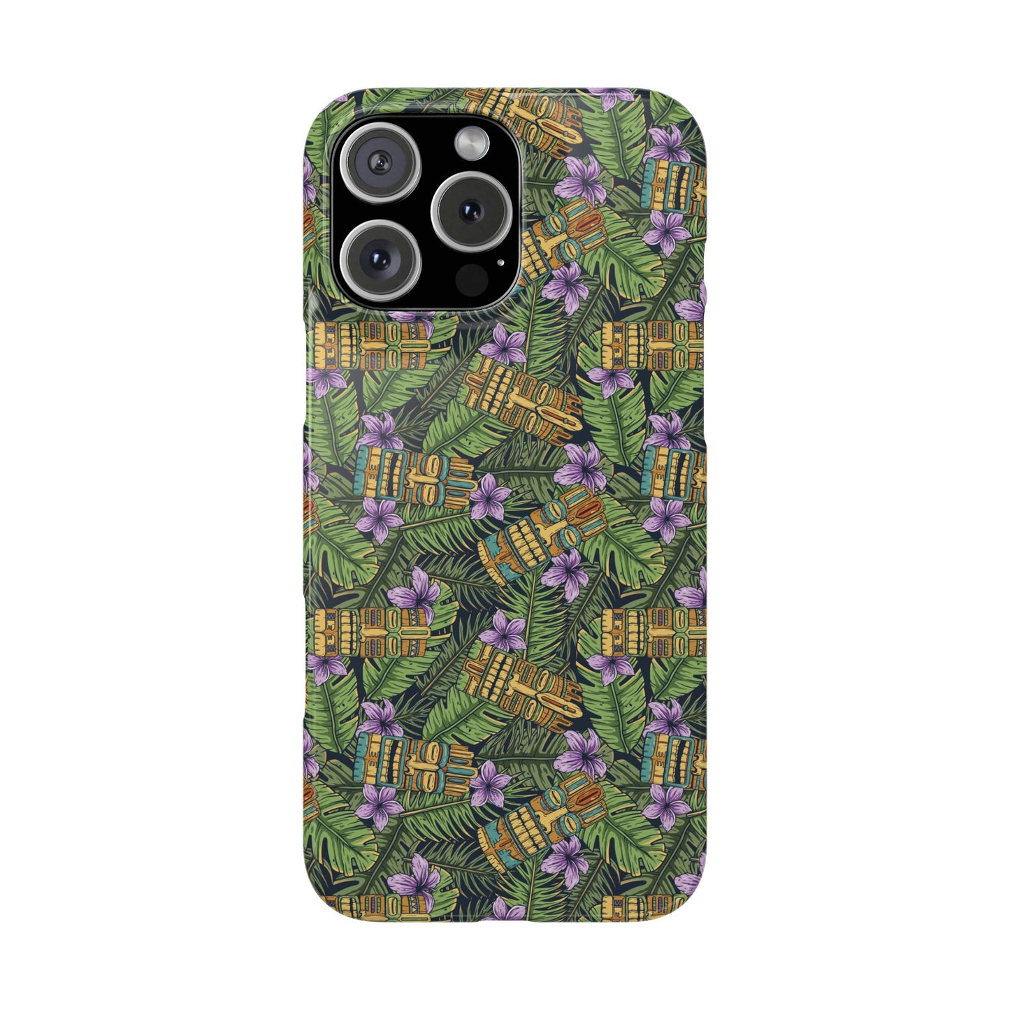 Slim Phone Cases - Tiki Purple Greenery