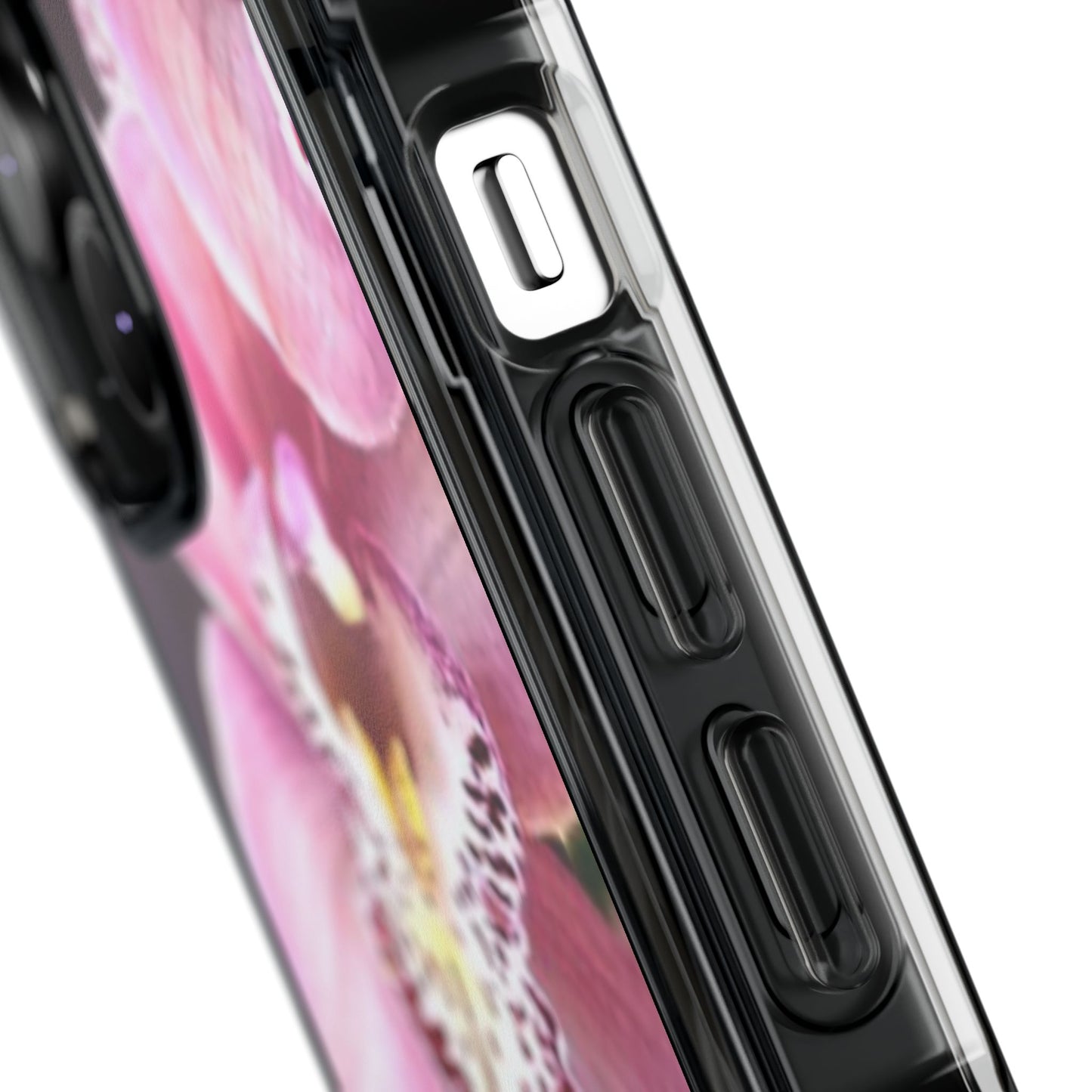 Pink Orchid/Photo Magnetic Clear Phone Case, Many Models