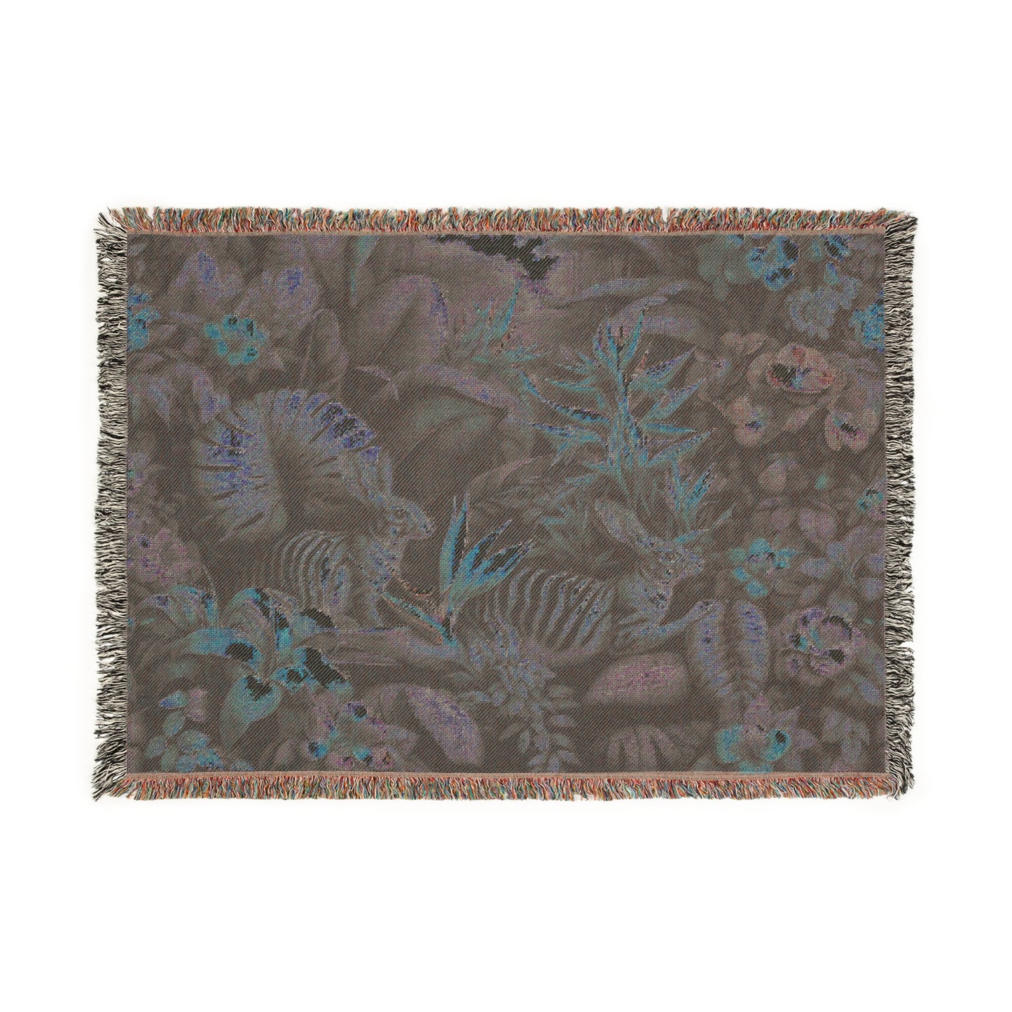 Woven Blanket, 3 Sizes - Tropical Home Decor / Rainforest Sumatran Rabbit Outing
