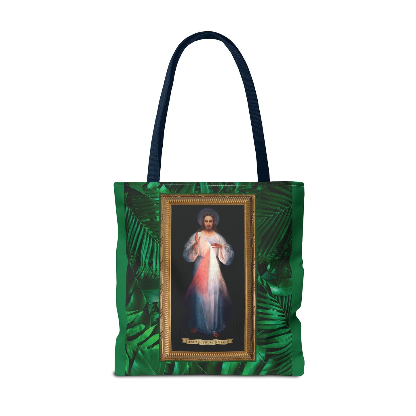 Religious Divine Mercy Tropical Tote Bag - 3 Sizes