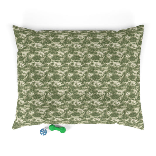Pet Bed - Tropical Toile #1, Green