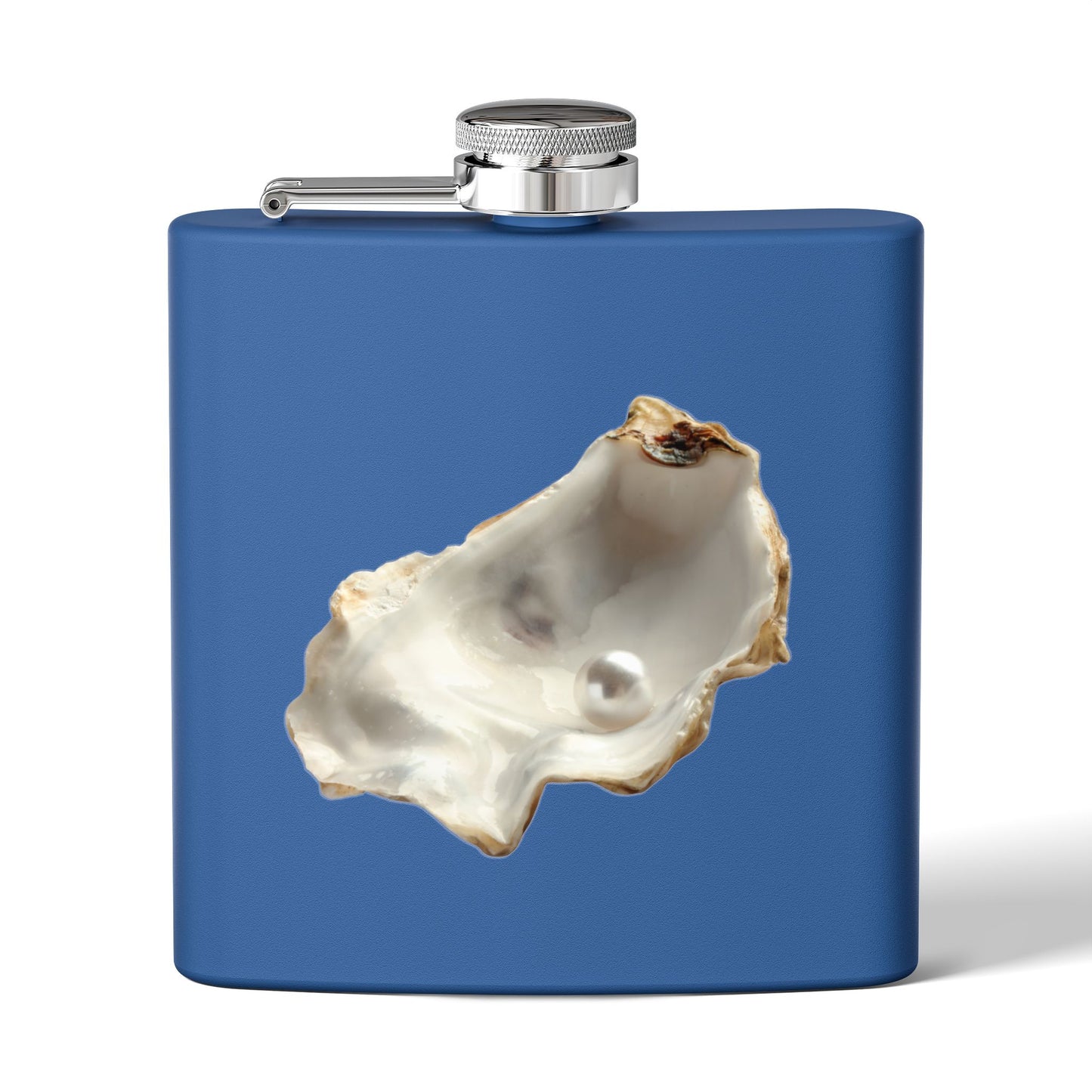 Tropical Stainless Steel 6 oz. Flask, Many Colors  – White Pearl & Shell