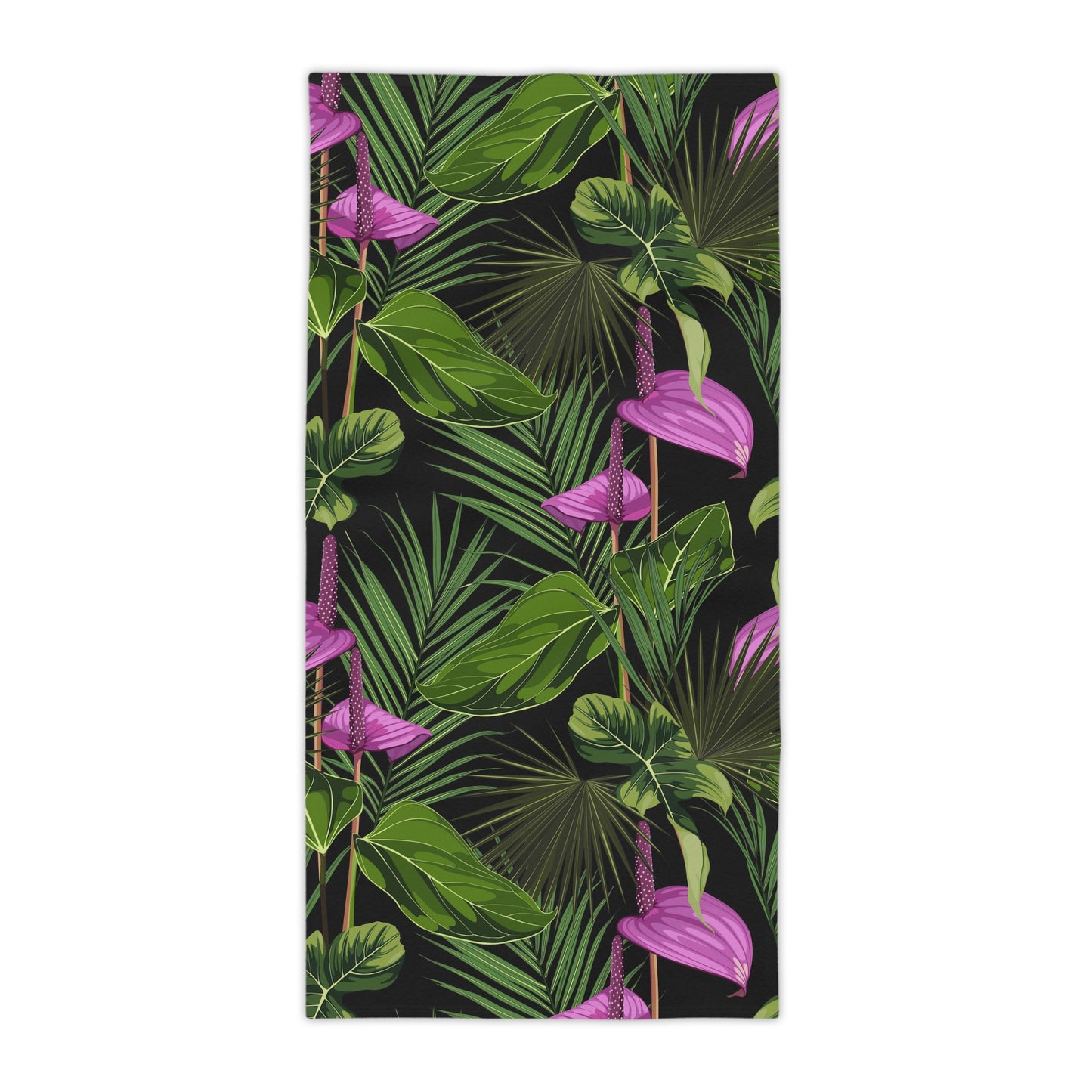 Vibrant Summer Beach Towels, 3 sizes – Tropical Flower Print for Sun Lovers / Anthurium and Palm