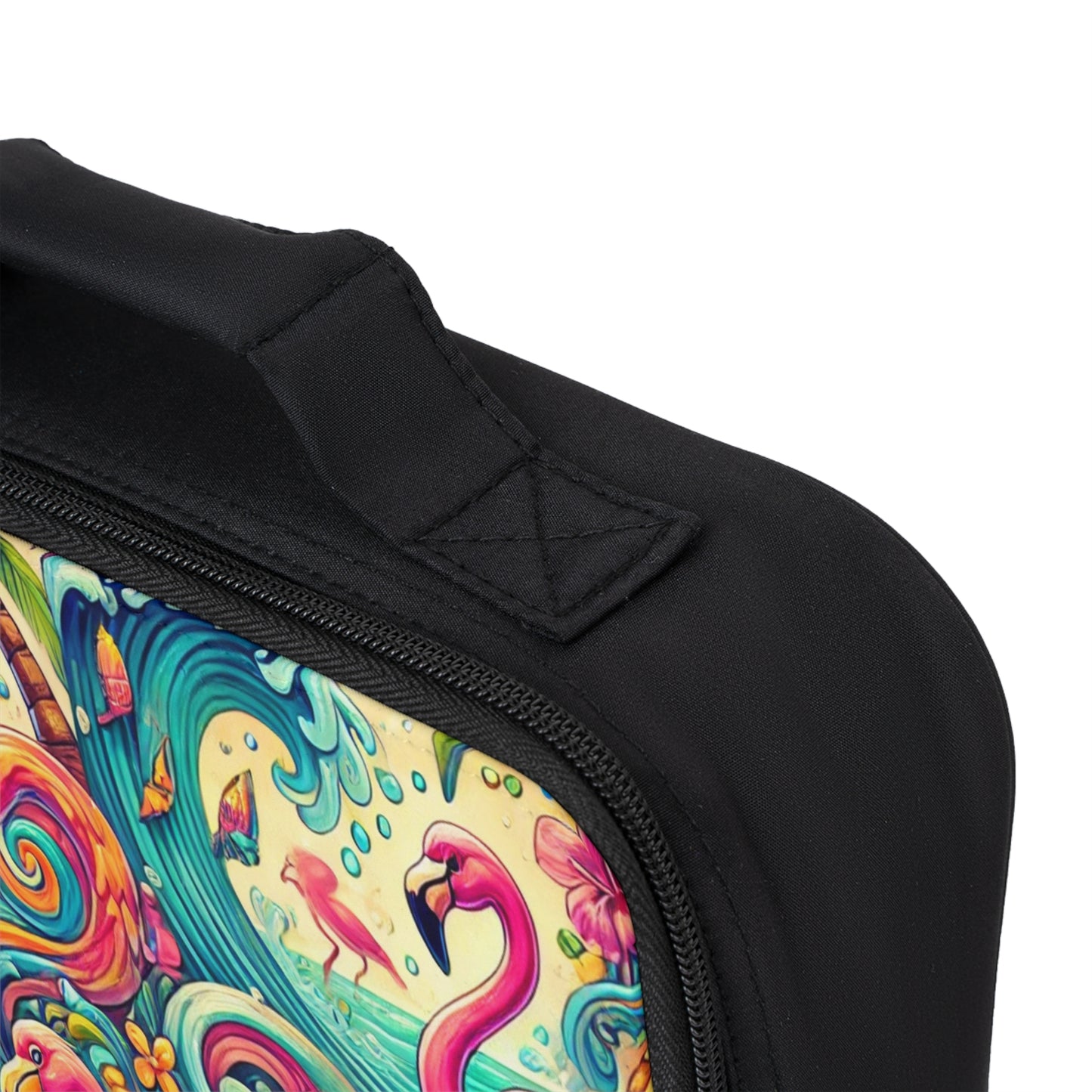 Flamingo Funday Lunch Bag - Eco-Friendly Insulated Tote, Adult and Child Lunchbox / Perfect for Picnics, Beach Outings