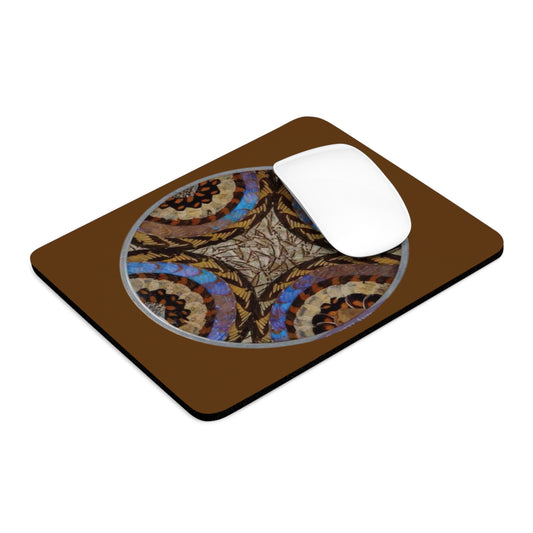Tropical Mouse Pad, 2 Shapes - Beach Vibes for Home Office & Gamer / Real Butterfly Wing Art, Brown