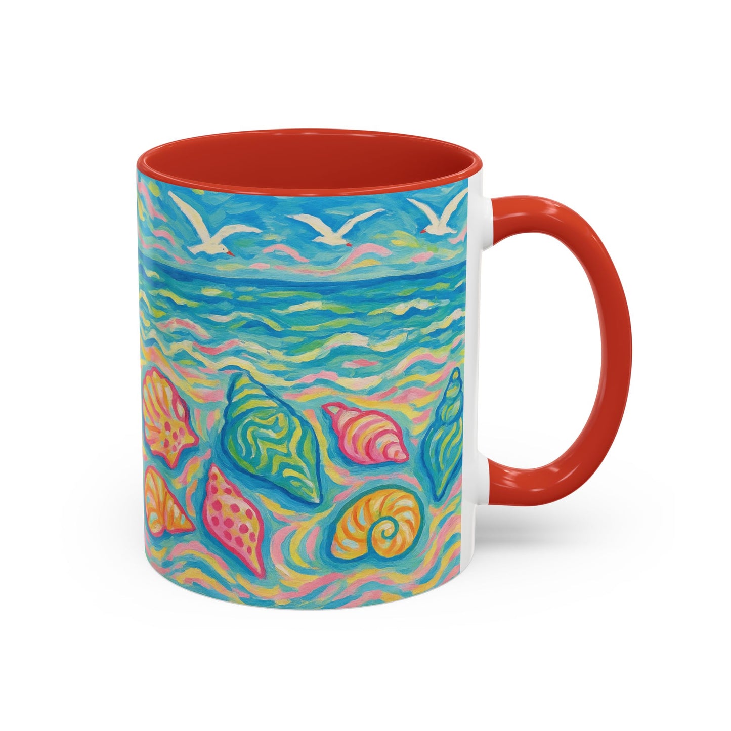 Accent Coffee Mug (11, 15oz), 8 Colors - Glow Seashells