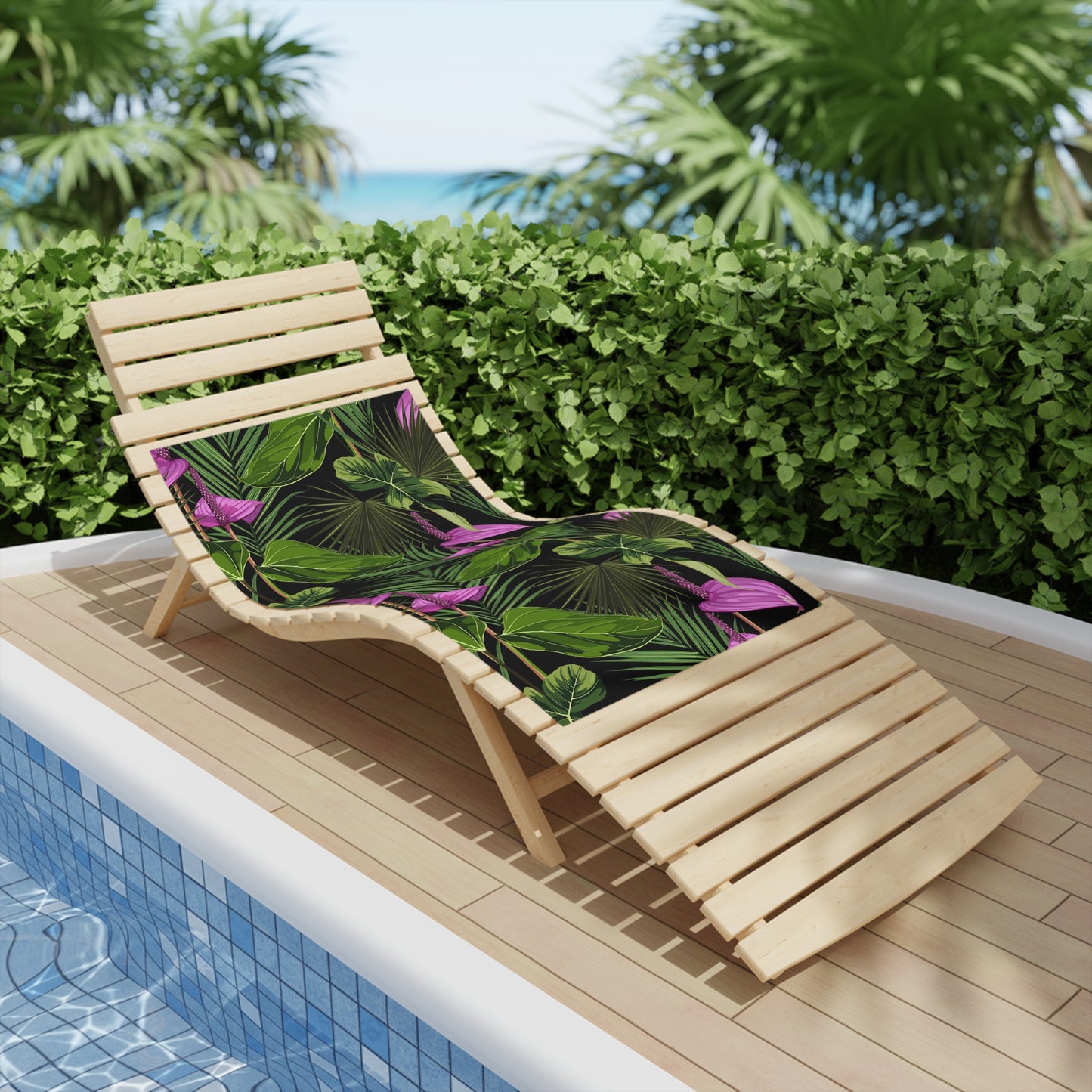 Vibrant Summer Beach Towels, 3 sizes – Tropical Flower Print for Sun Lovers / Anthurium and Palm