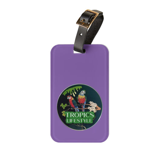 Luggage Tag - Two Brazilian Parrots, lt. purple