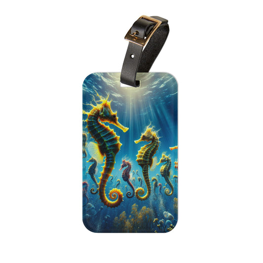 Luggage Tag - Seahorse Party