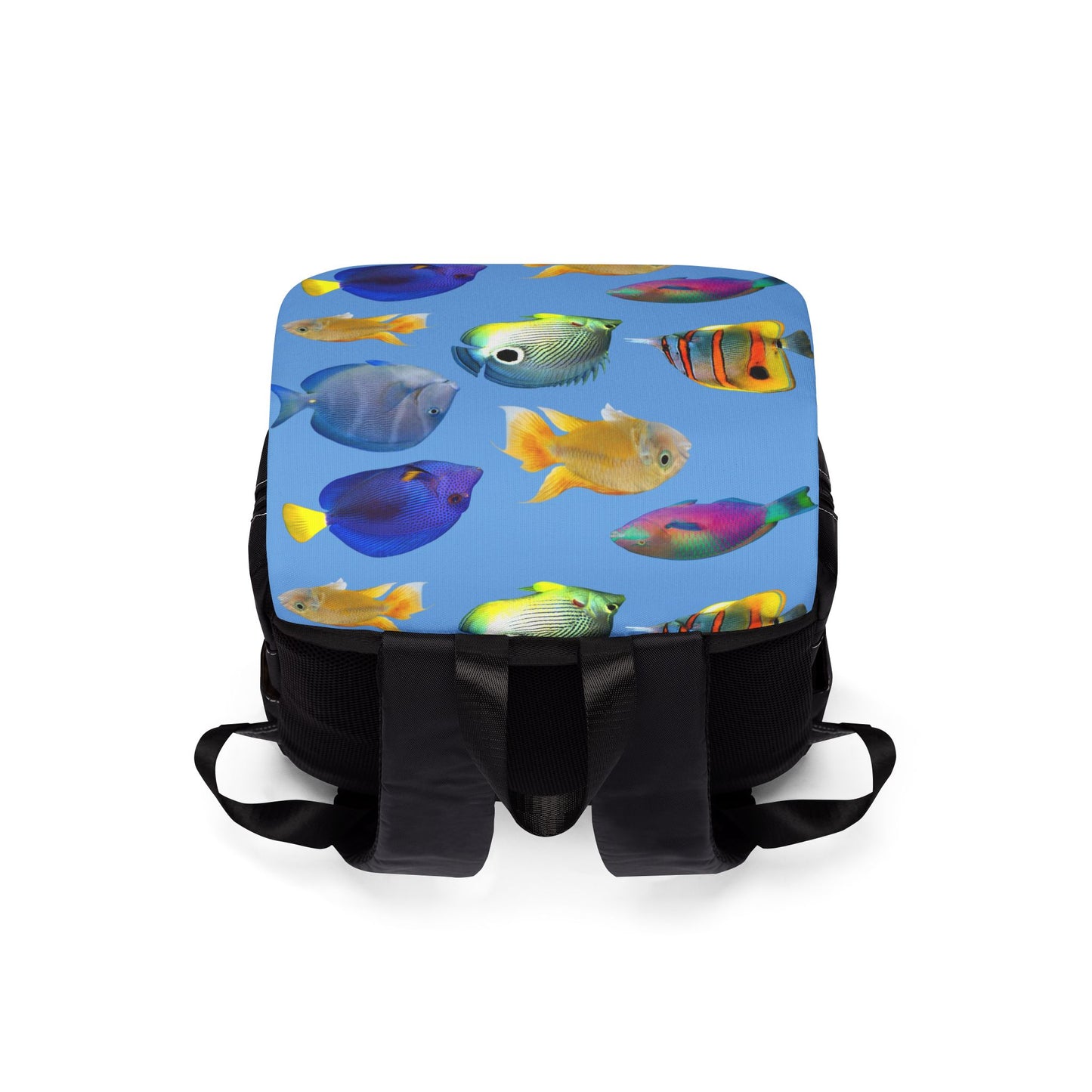Tropical Casual Backpack - Perfect for Everyday Adventures / School of Fish, Lt. Blue