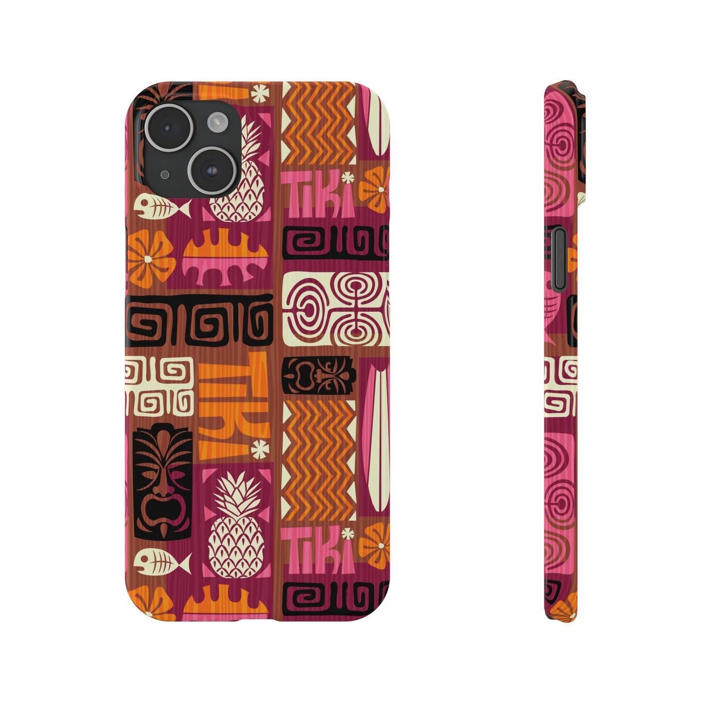 Slim Phone Cases - Tiki Poster Pink/Orange