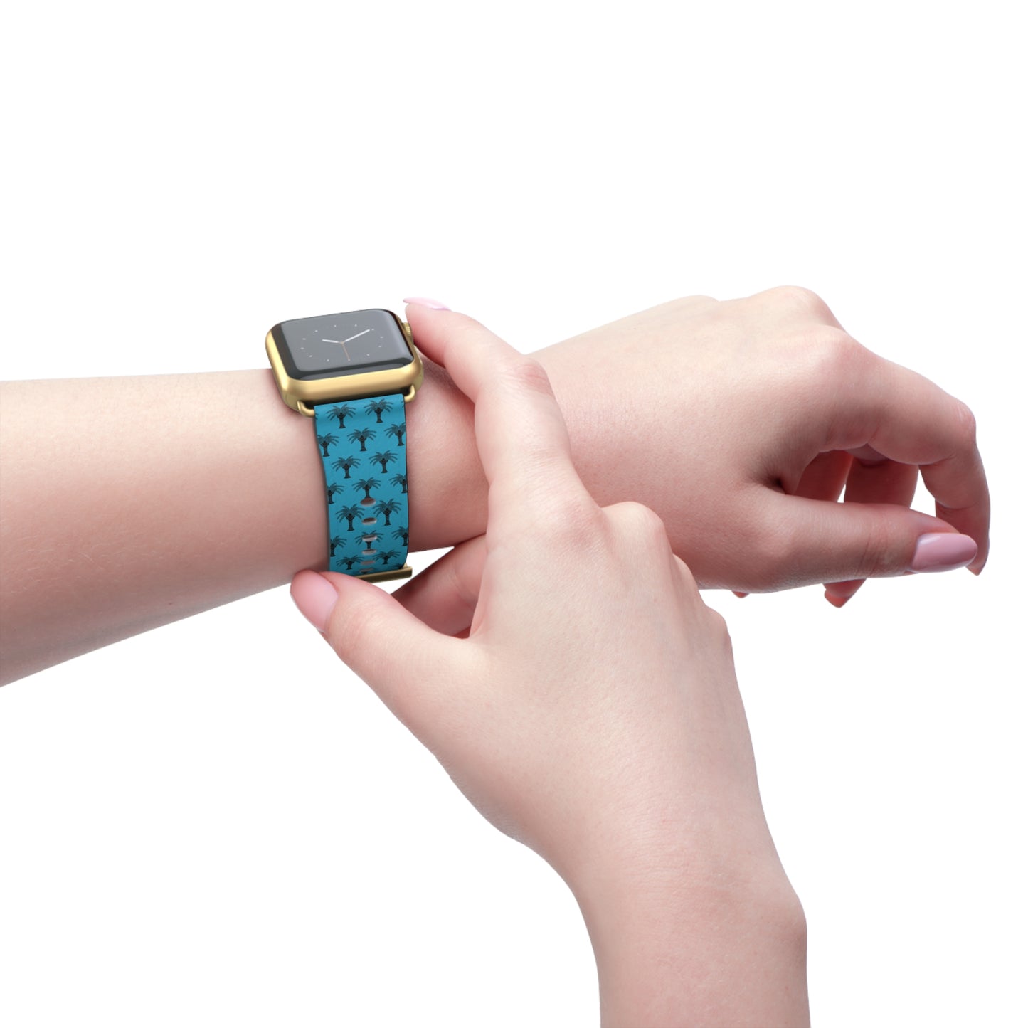 Apple Watch Band - Art Deco Palm, Repeat Turquoise