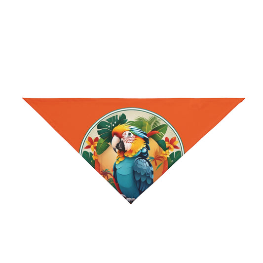 Orange Parrot Friend Tropical Pet Bandana, 2 Sizes - Stylish accessory for dogs & cats