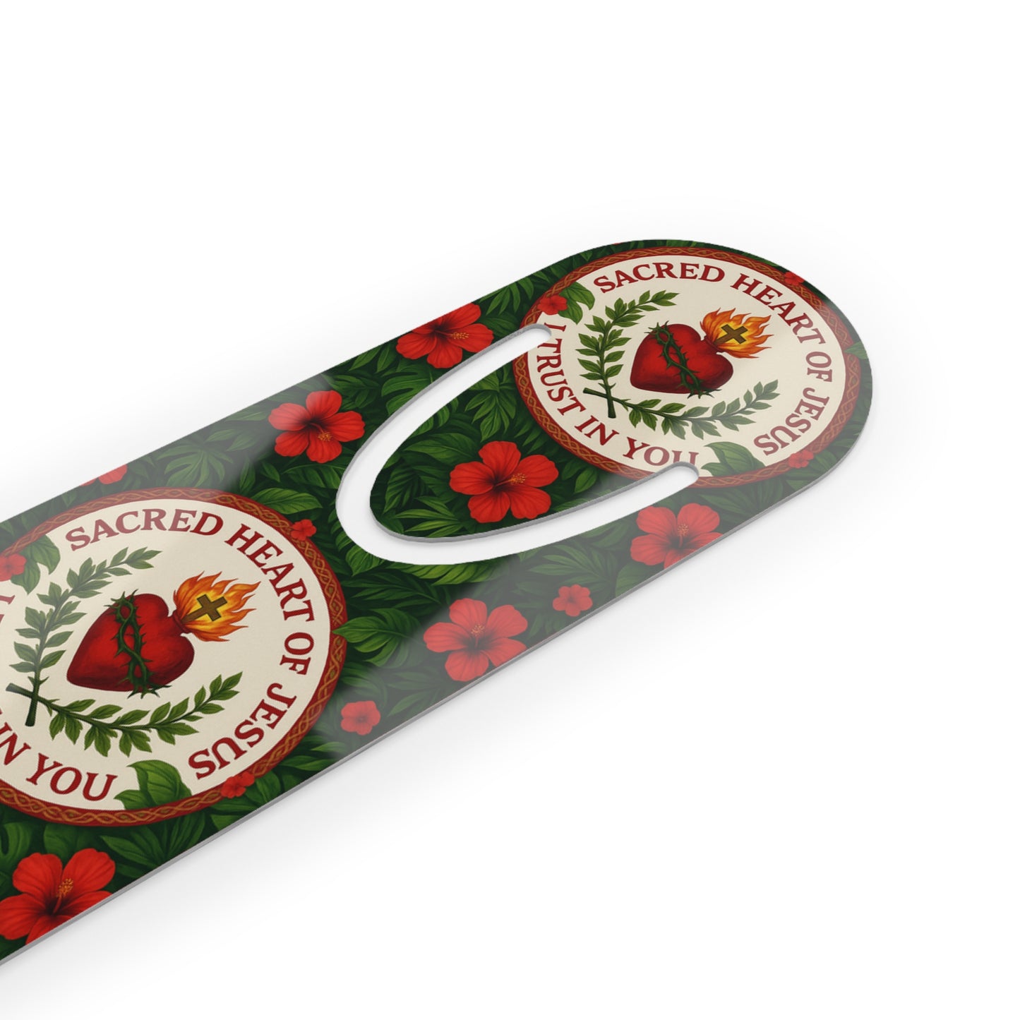 Religious Bookmark - Aluminum, Sacred Heart of Jesus prayer