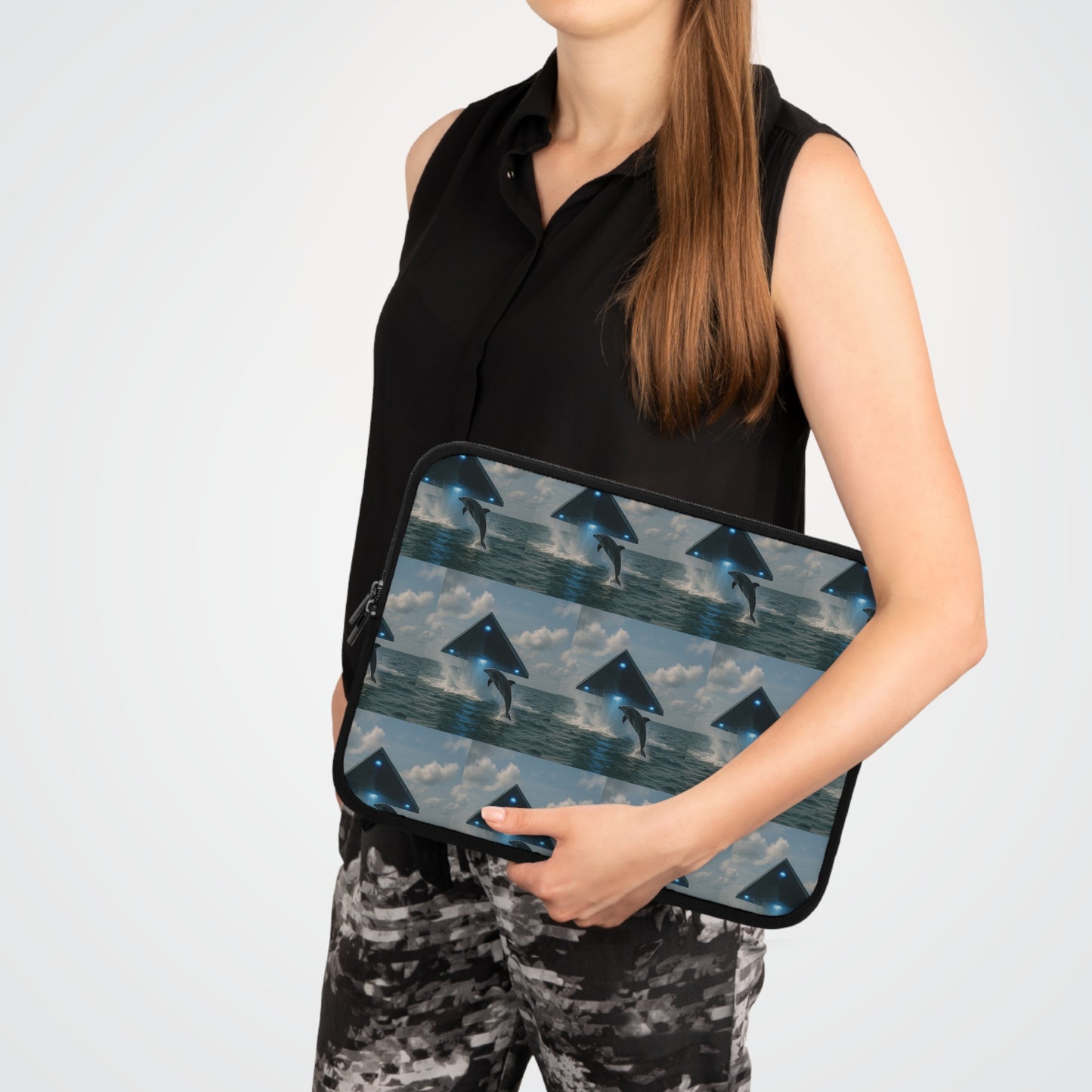 Tropical Laptop Sleeve, 5 Sizes - Perfect for Ocean Lovers / UFO and Dolphin