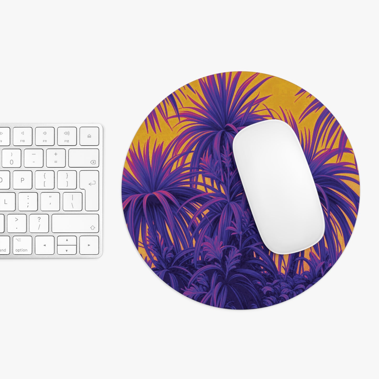 Coastal Mouse Pad, 2 Shapes - Beach Vibes for Home Office & Gamer / Tiny Palm Island, Pop