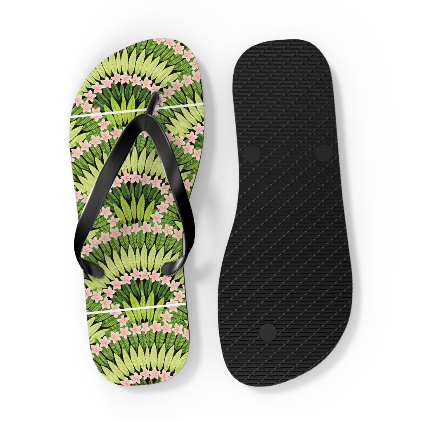 Flip Flops - Plumeria and Palms, Lime