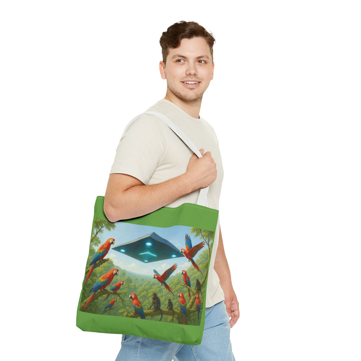 UFO and Macaws Tote Bag - 3 Sizes