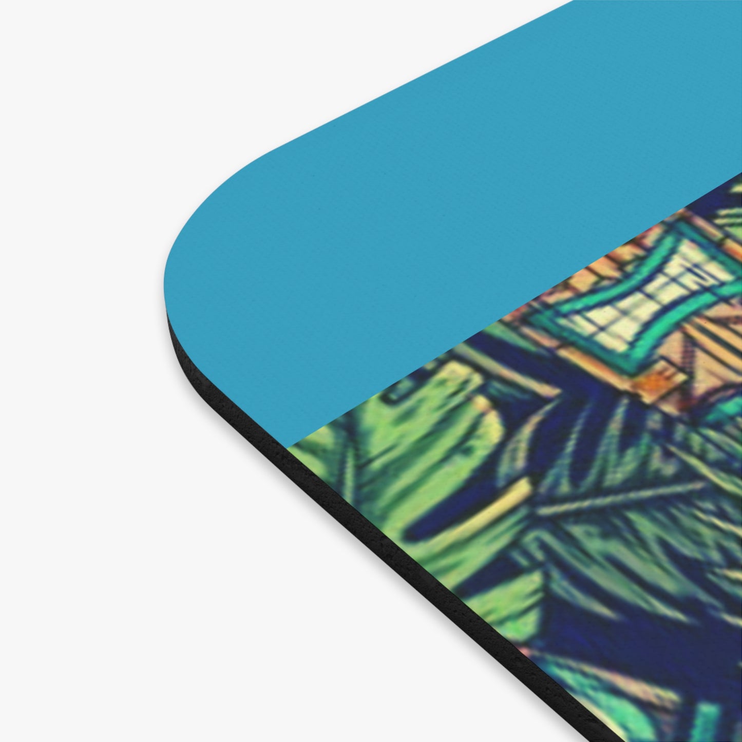 Mouse Pad (Rectangle) - Tiki Greenery, Turquoise