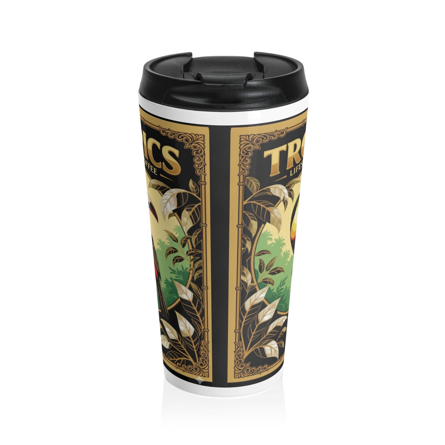 15 oz. Stainless Steel Travel Mug / TLCoffee Parrot Pearl Logo