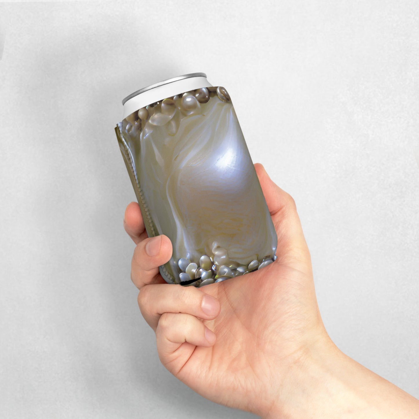 Fantasy Natural Pearl Luster Can Cooler Sleeve - Perfect for Outdoor Picnics