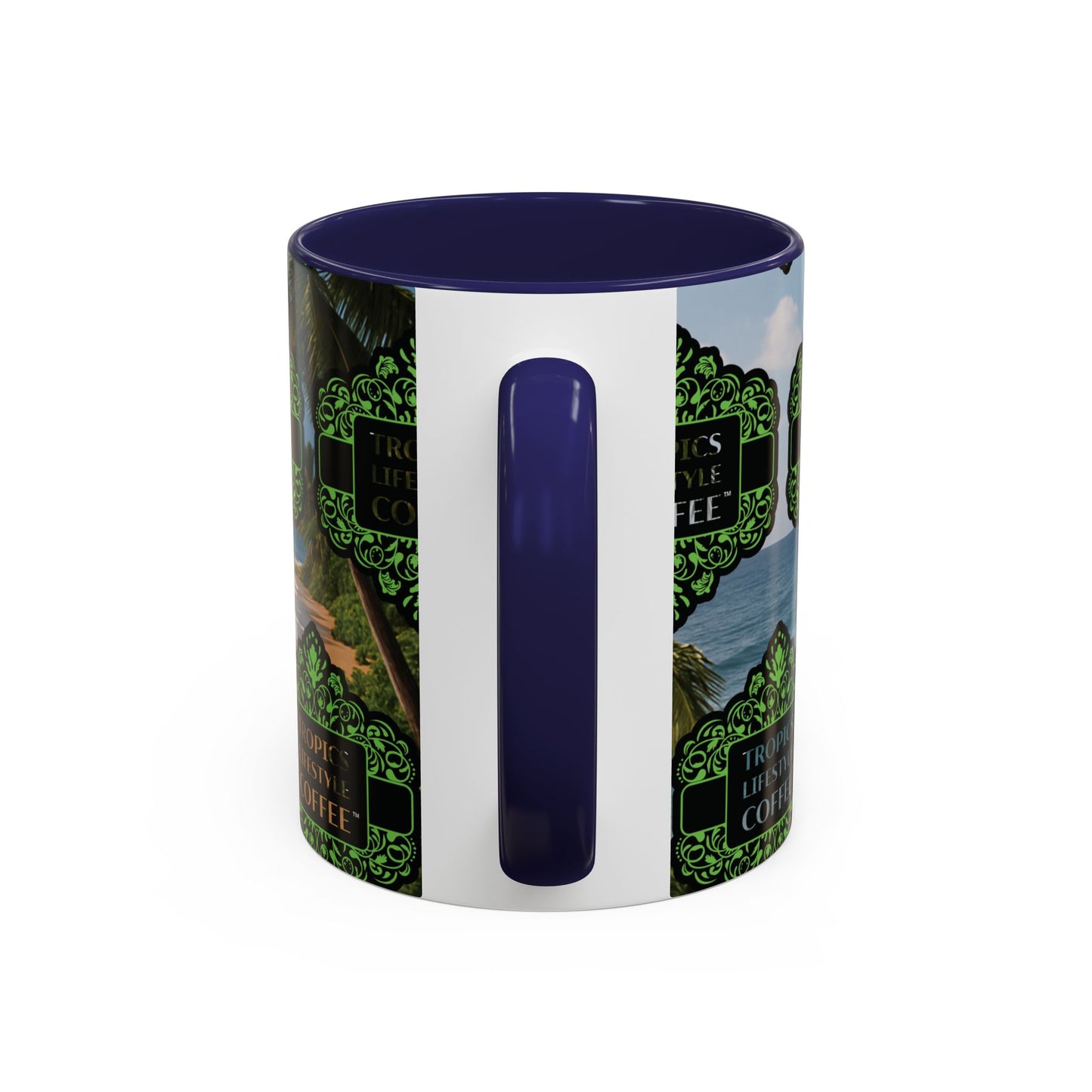 Accent Coffee Mug (11, 15oz), 8 Colors - Tropics Lifestyle Coffee, Meet You There