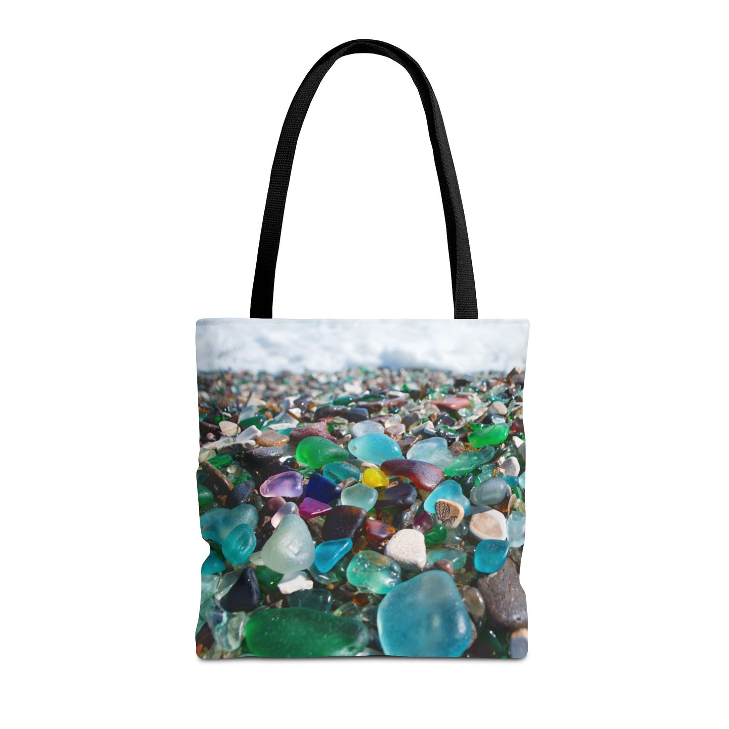 Beach Glass Tote Bag - Colorful Coastal Design, 3 Sizes