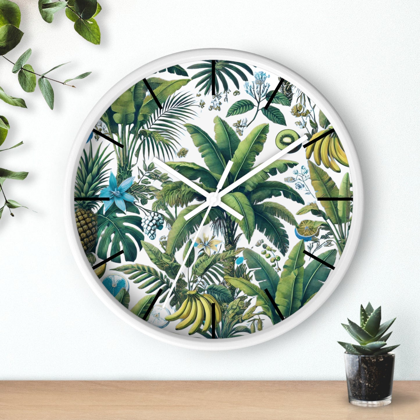 Tropical Fruit/White Wall Clock – Fun Home Decor for Nature Lovers, 6 Variants