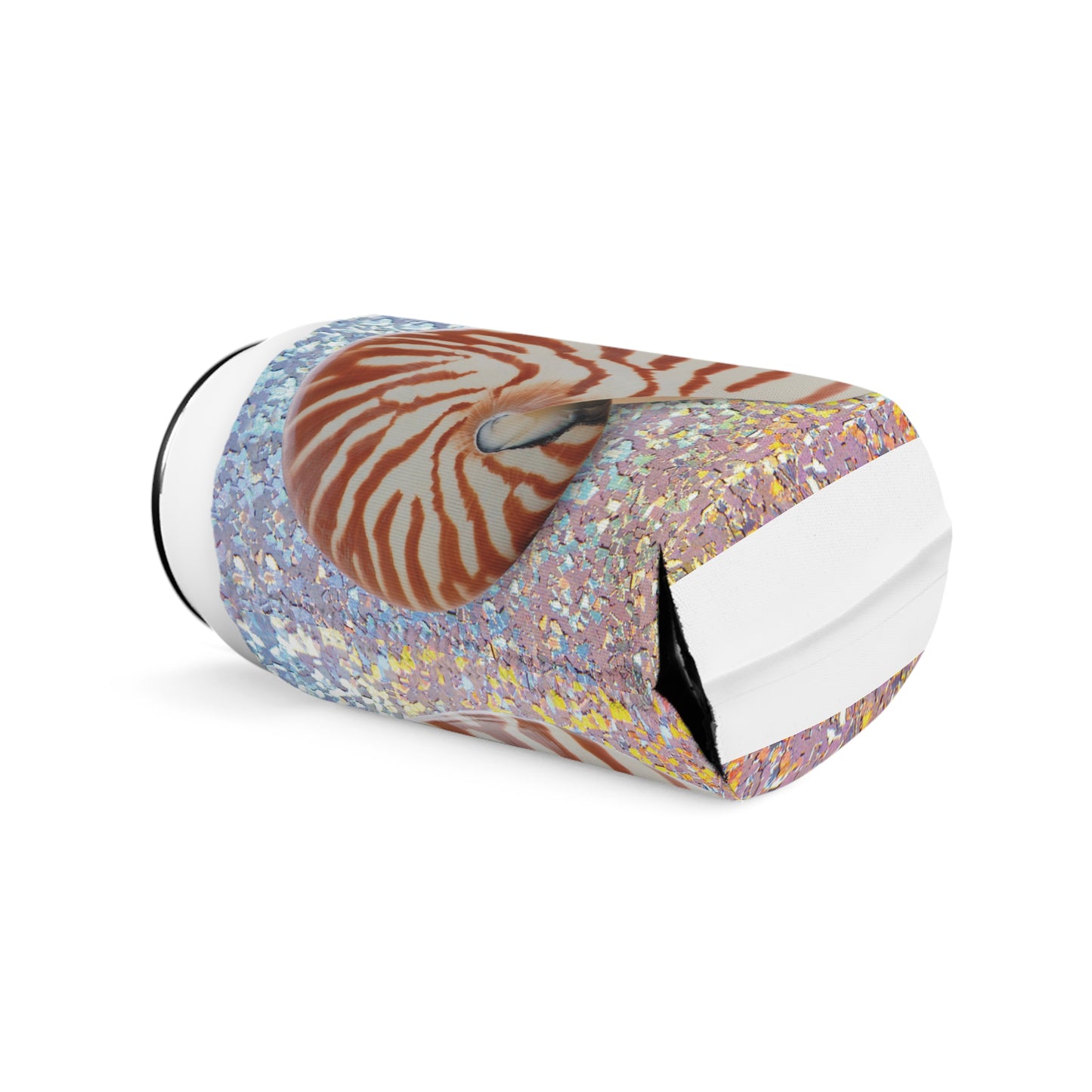 Disco Tiger Stripe Nautilus Shell Can Cooler Sleeve - Perfect for Outdoor Picnics
