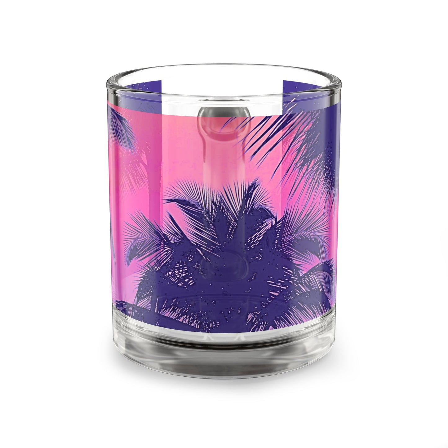 Tropical Glass Mug - 10oz Coffee Cup / Palm Glow Pop