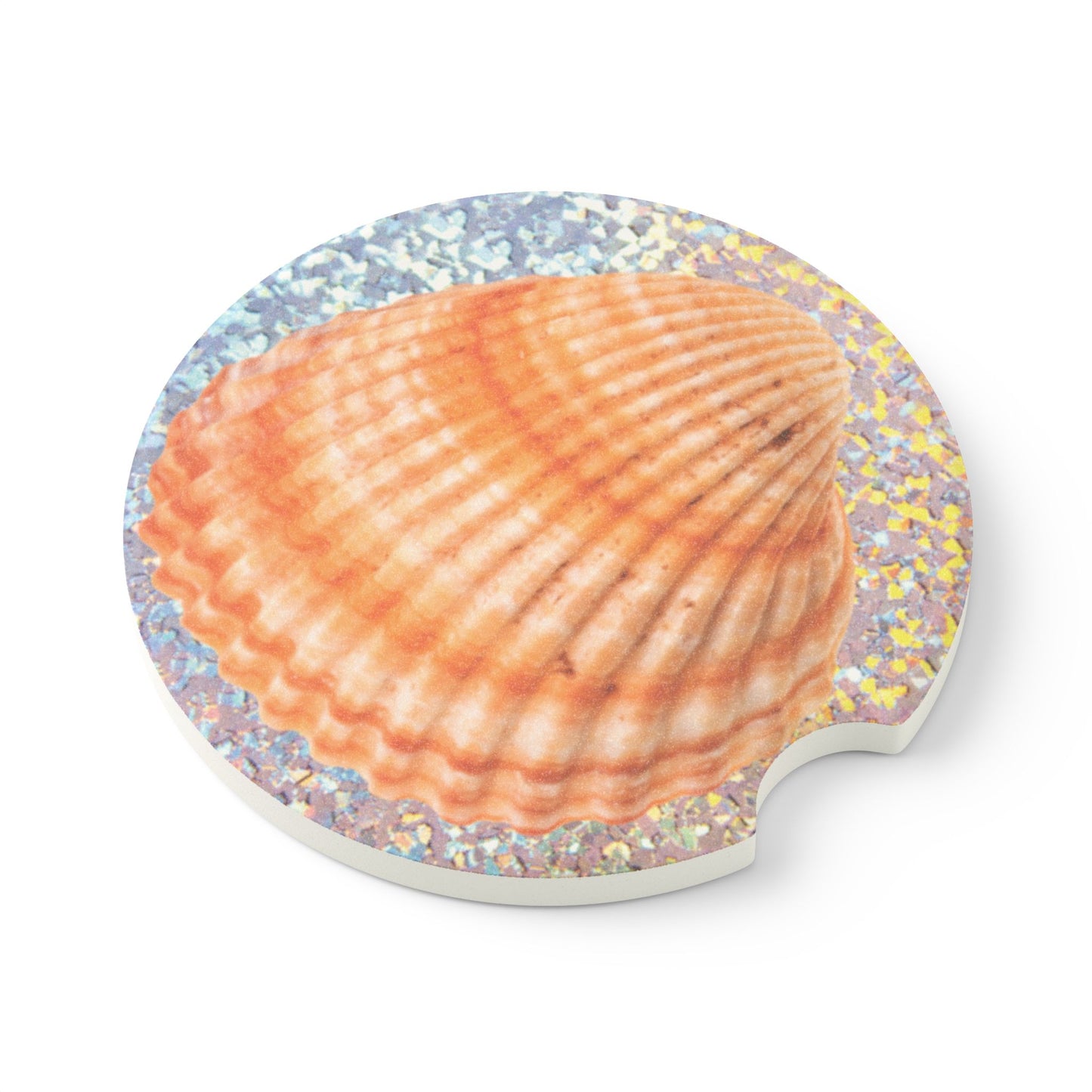 Soapstone Car Coaster - Disco Orangle Scallop