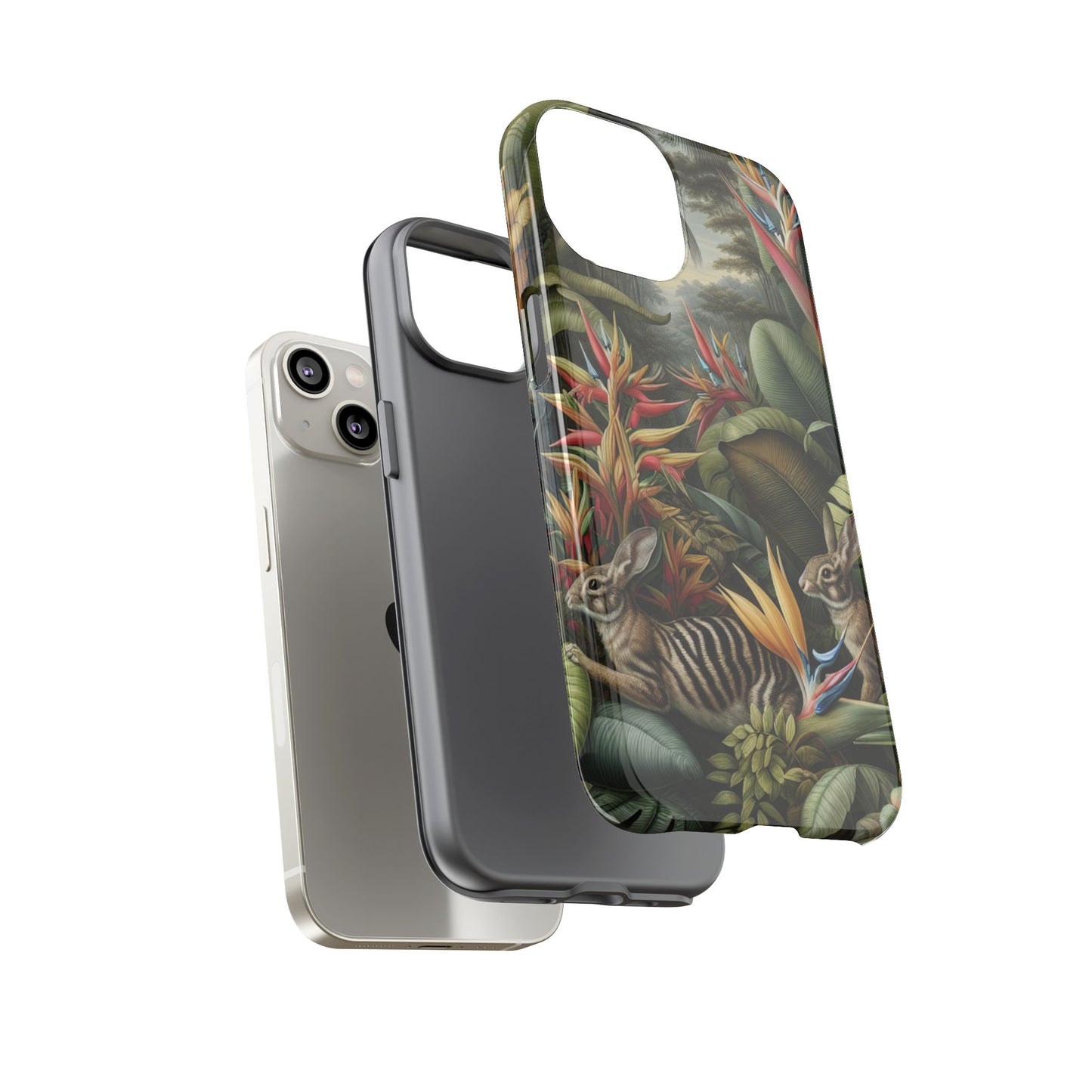 Rainforest Rabbit Outing Phone Case - Tough Cases with Summer Vibe