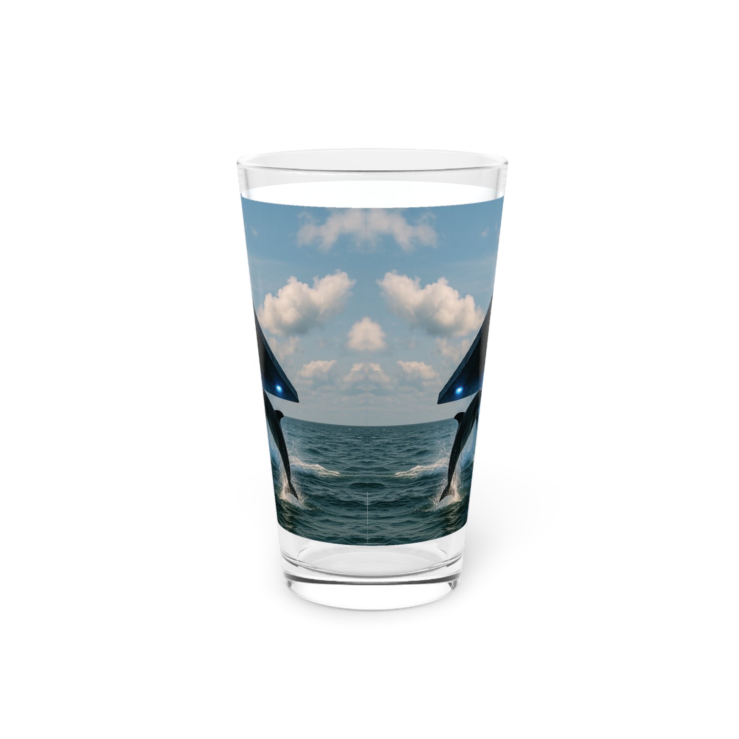 Pint Glass, 16oz - UFO and Dolphin