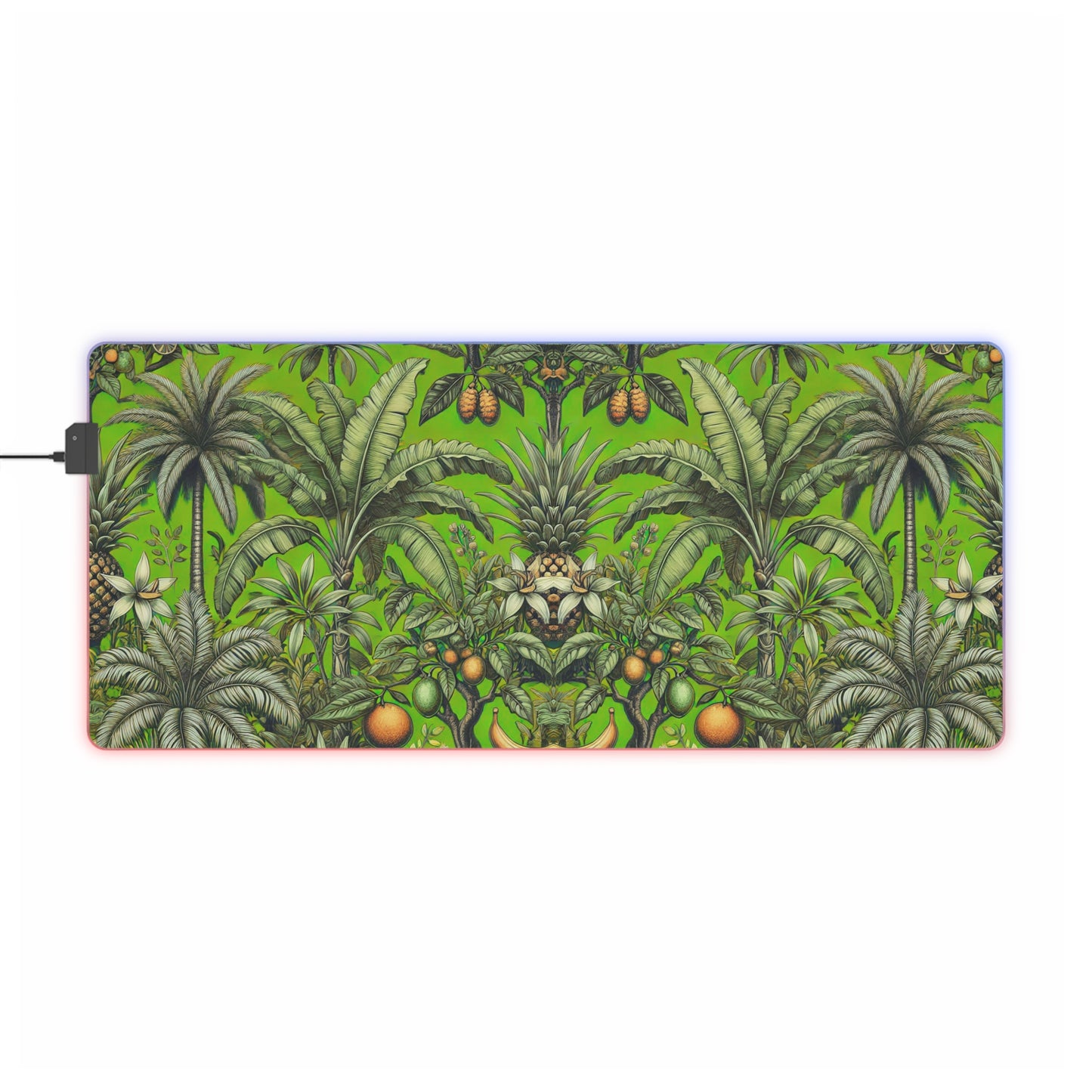 LED Gaming Mouse Pad With Vibrant RGB Lighting, 4 Sizes / Tropcal Fruit, Spring Green