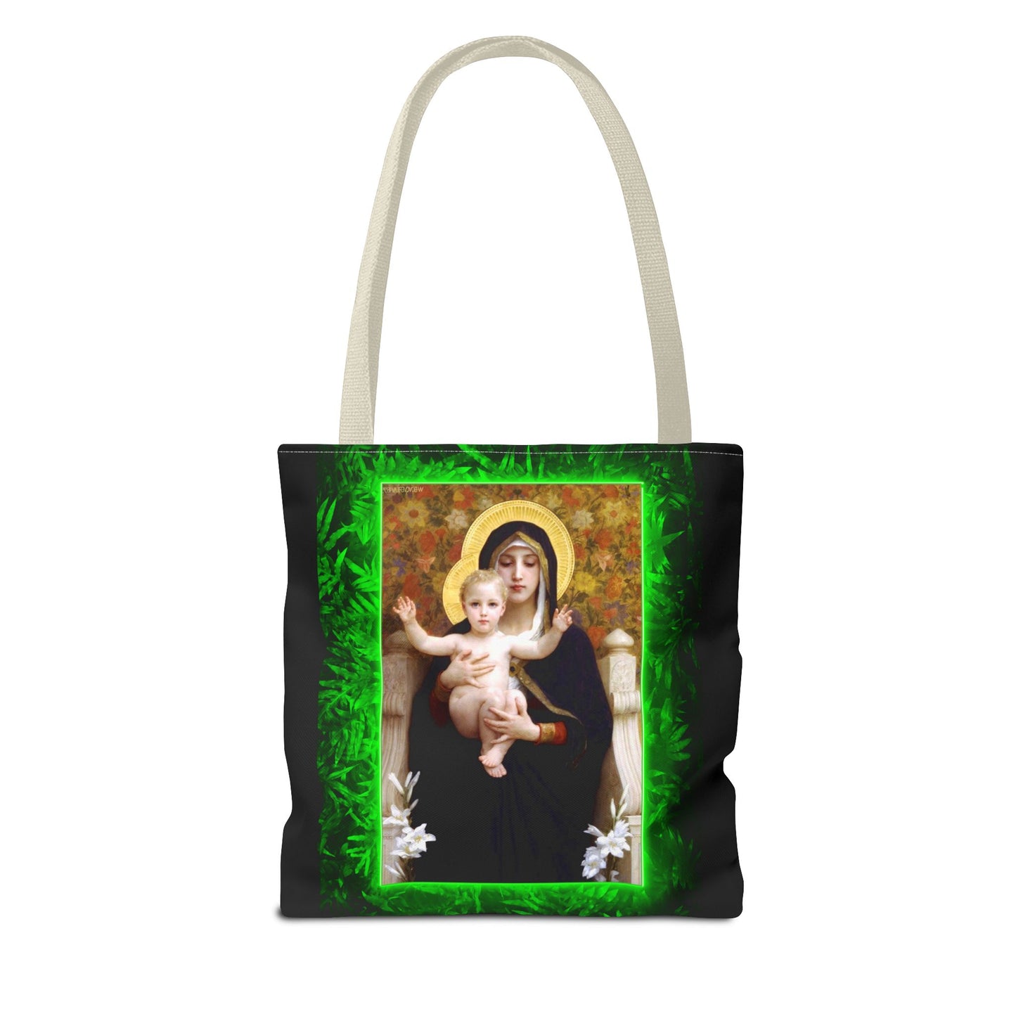 Religious Madonna of the Lilies Tropical Tote Bag - 3 Sizes