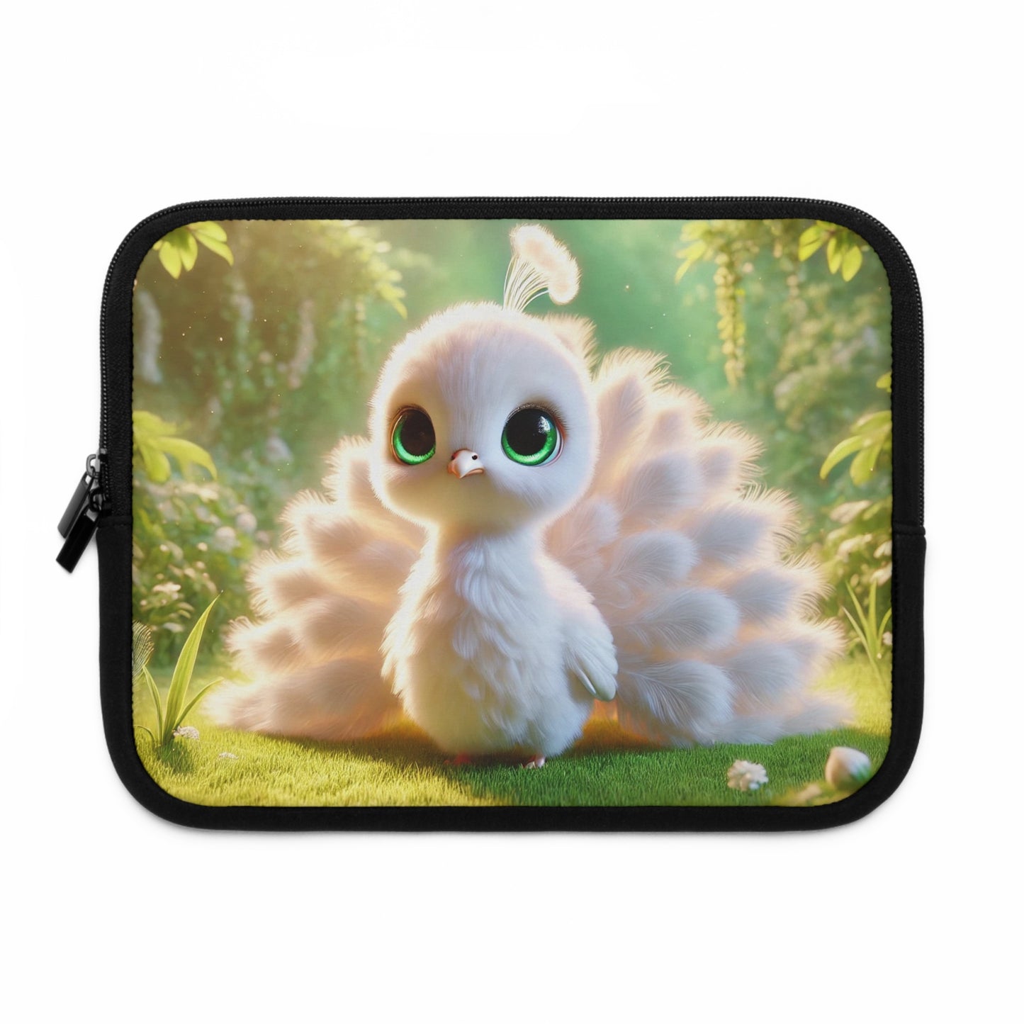 Tropical Laptop Sleeve, 5 Sizes - Perfect for Rainforest Lovers & Students / Baby White Peacock