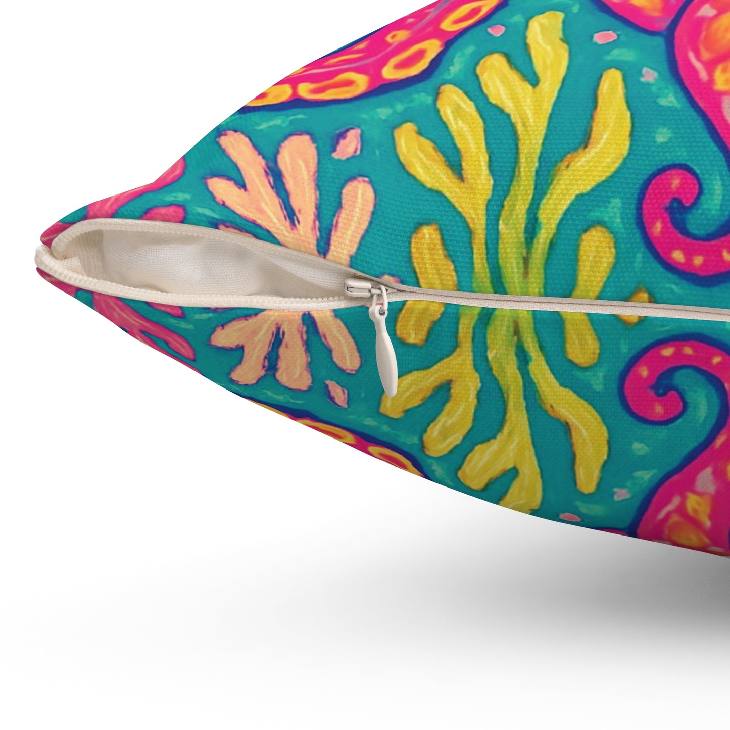 Decorative Pillow - Accent Cushion, 4 Sizes / Octopus Kraken Joe, Red