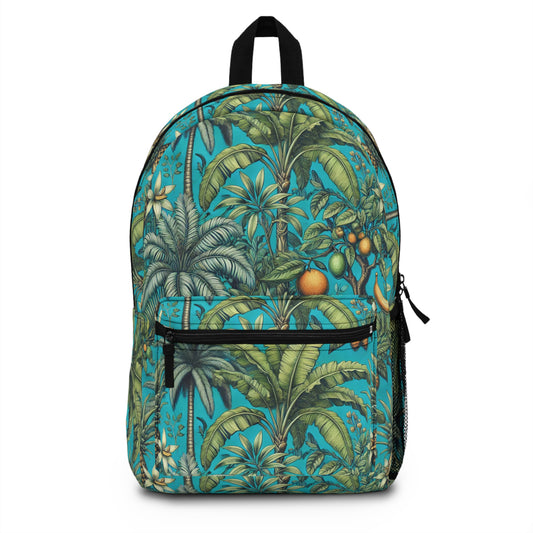 Tropical Backpack  / Tropical Fruit, Turquoise