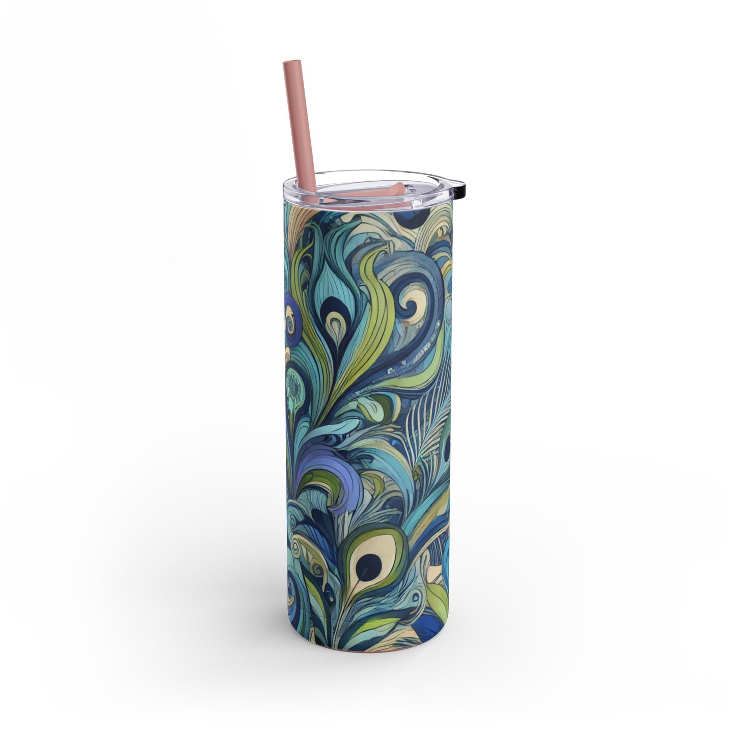 20oz Matte Tumbler, 7 Colors - Stylish Travel Cup - Feather Currents, Blue