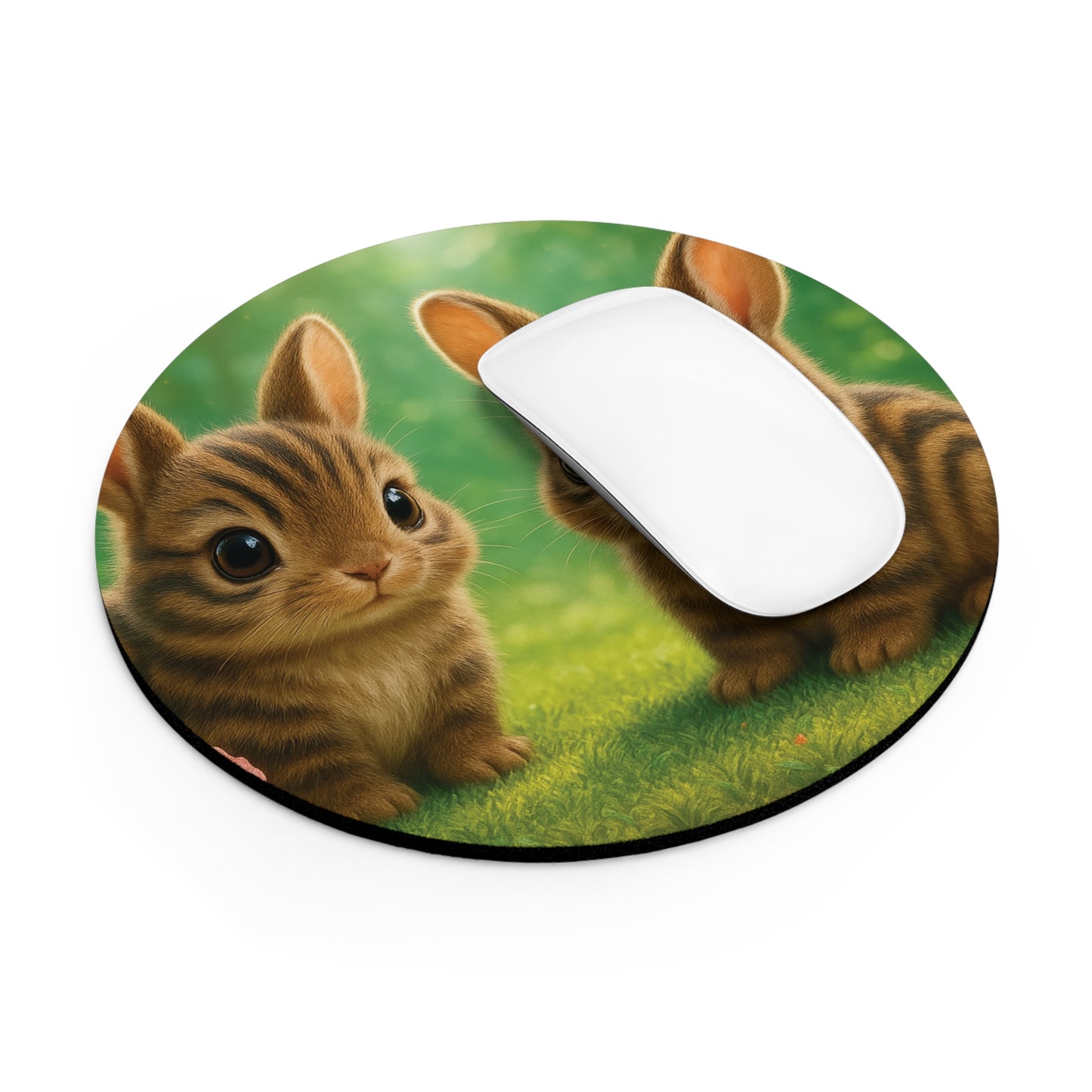 Tropical Mouse Pad, 2 Shapes - Beach Vibes for Home Office & Gamer / Rainforest Two Sumatran Rabbits