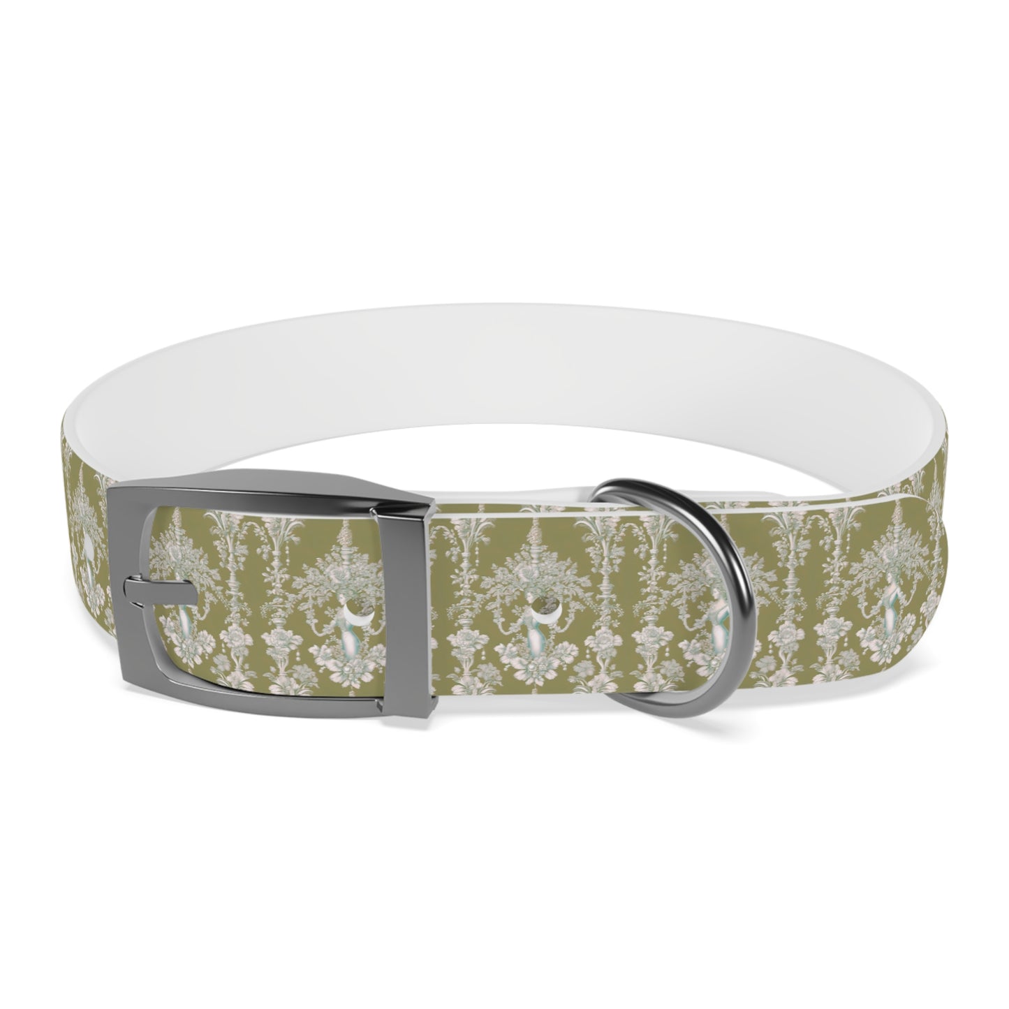 Dog Collar - Pearl Lady Toile, highborn green