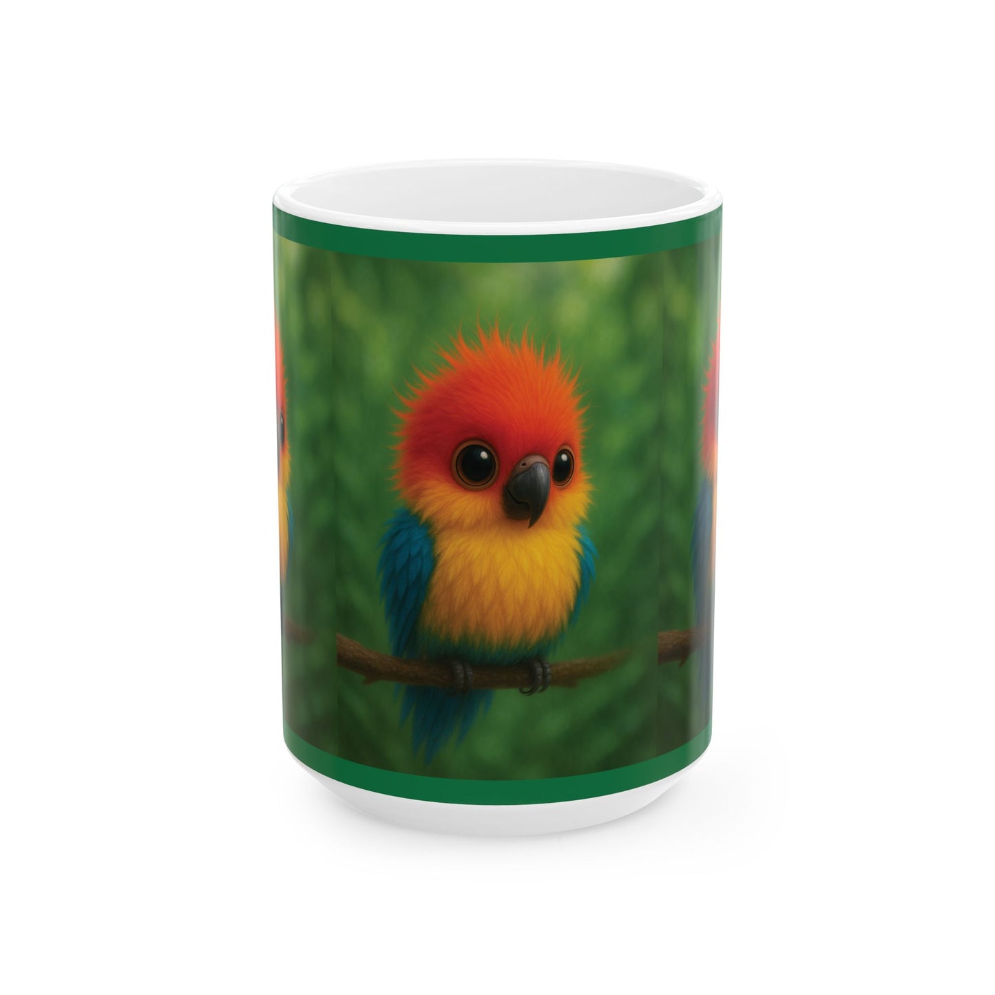 Ceramic White Mug - 11oz & 15oz, Baby Parrot