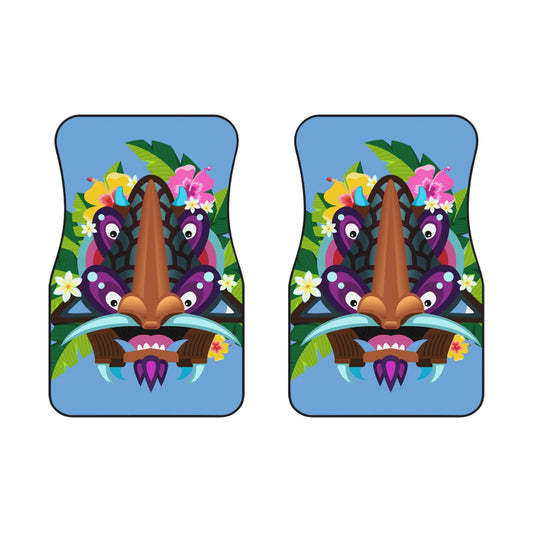 Tropical Tiki Boss MACRO Hake Car Floor Mats - SET of 2, light blue