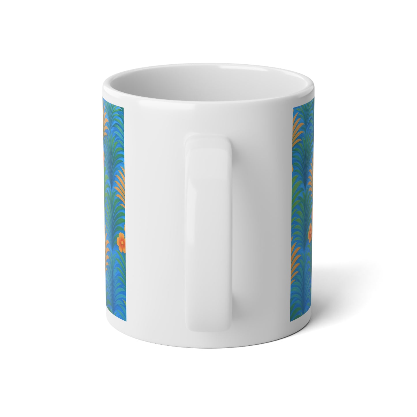 Jumbo Mug, 20oz, Sunrise Palms Blue | Tropical Coffee Cup