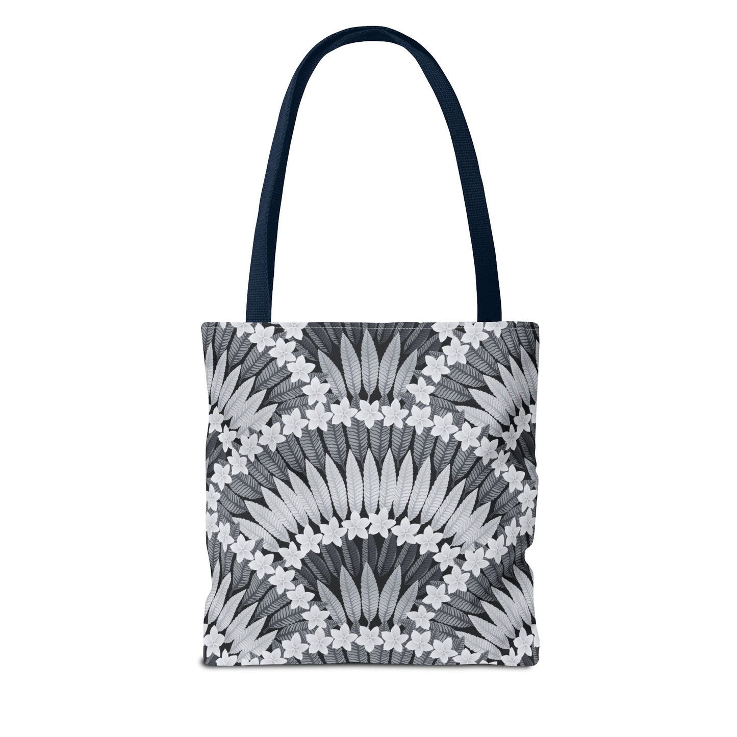 Plumeria and Palms BlackTote Bag - 3 Sizes