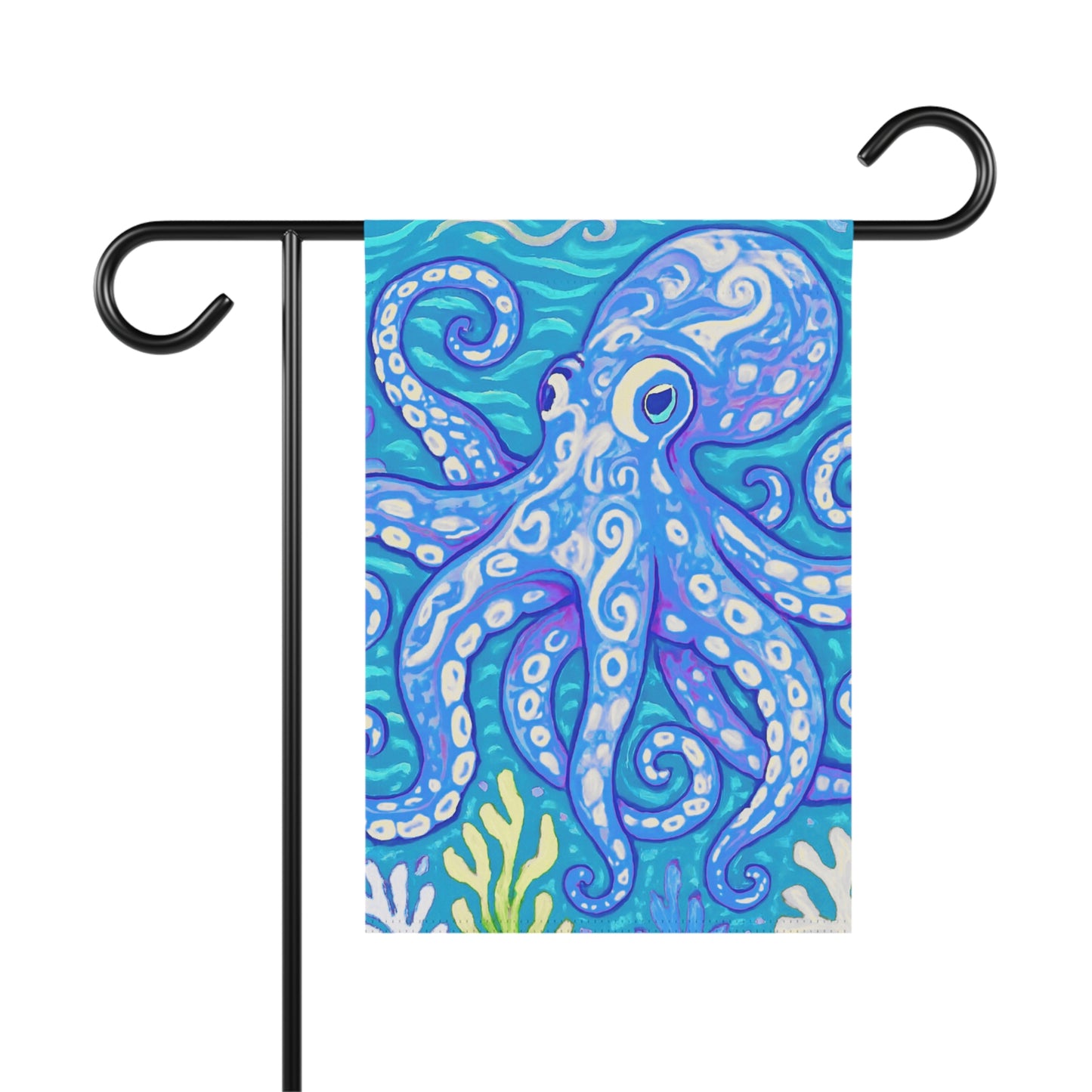 Tropical Garden Flag - Perfect for Outdoor Decor / Octopus Kraken Joe, Blue